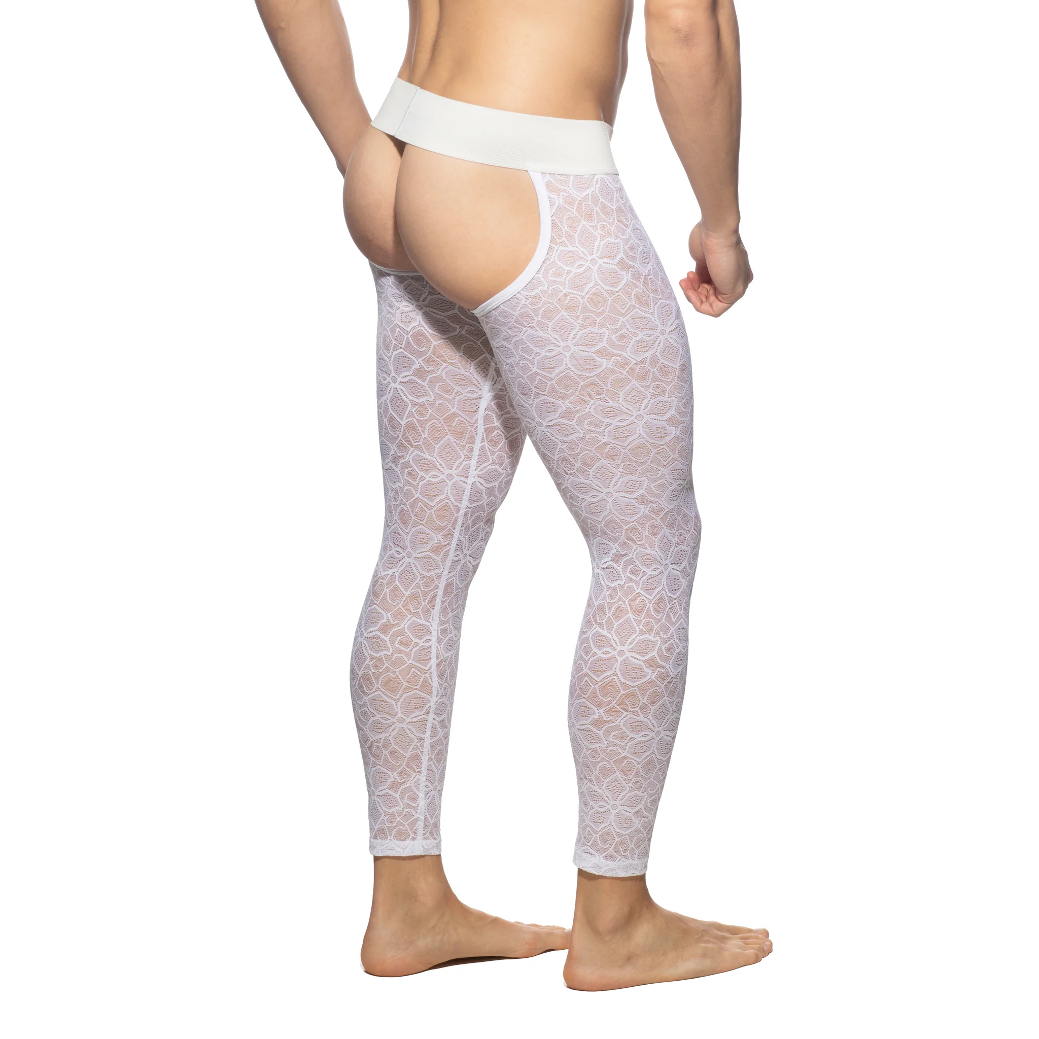 Addicted Flowery Lace Bottomless Long John White AD1175 - Image 3