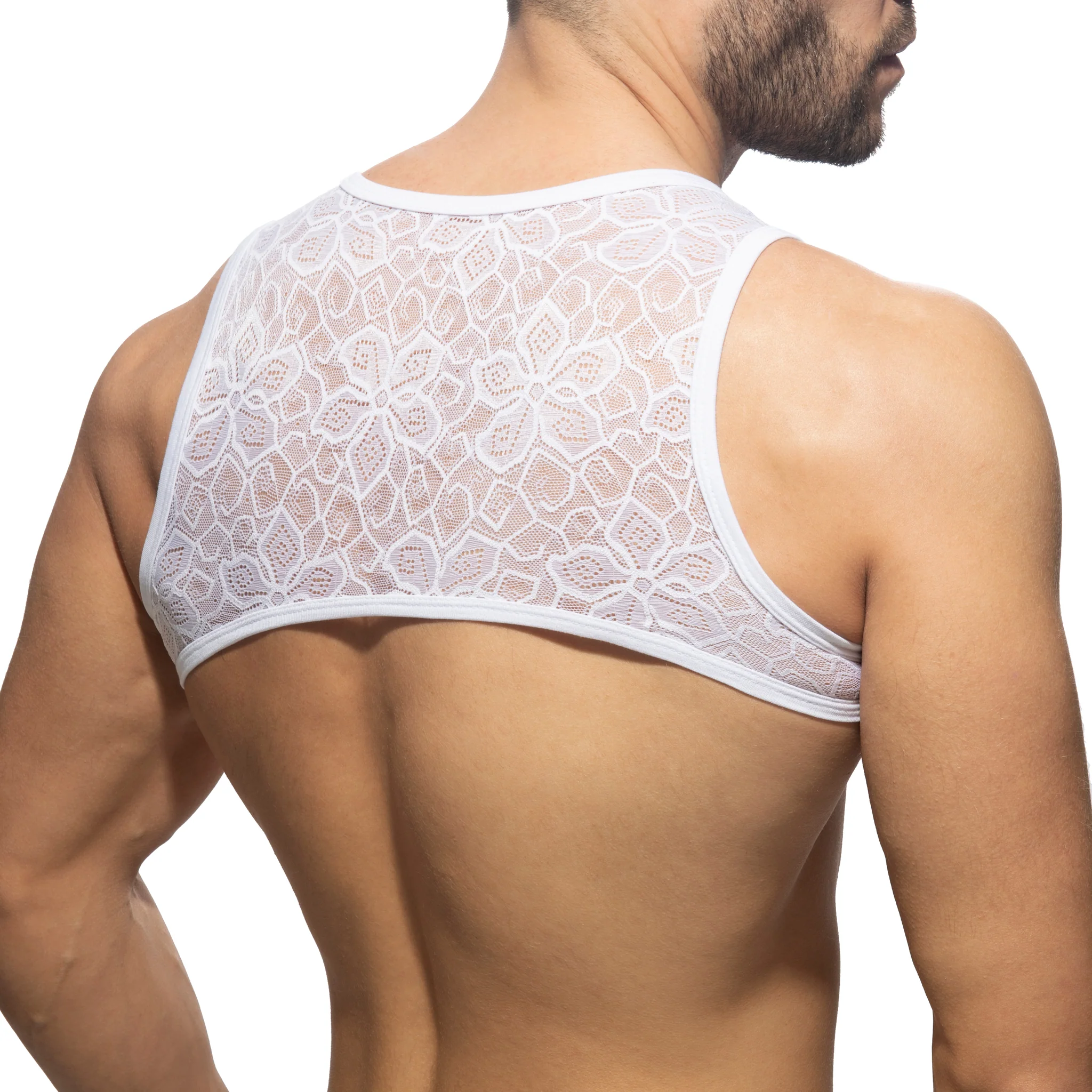 Addicted Flowery Lace Harness White AD1173 - Image 3