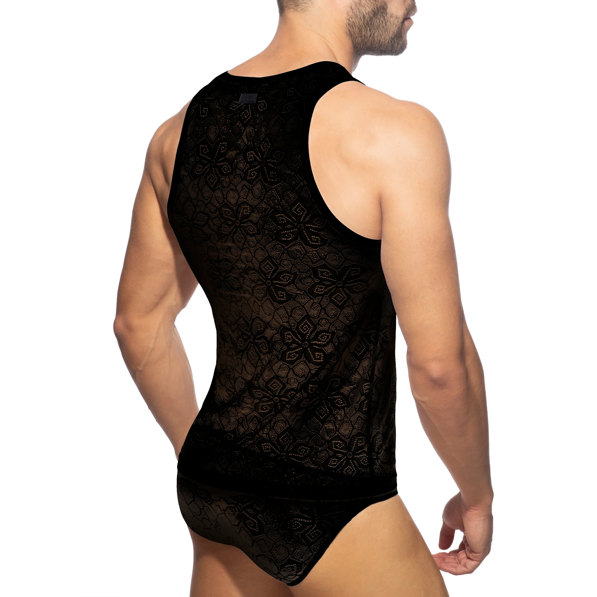 Addicted Flowery Lace Tank Top Black AD1077 - Image 3