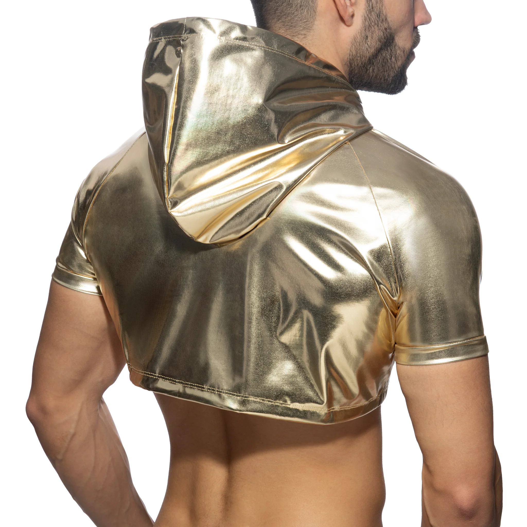 Addicted Gold & Silver Crop Top Gold AD1170 - Image 3