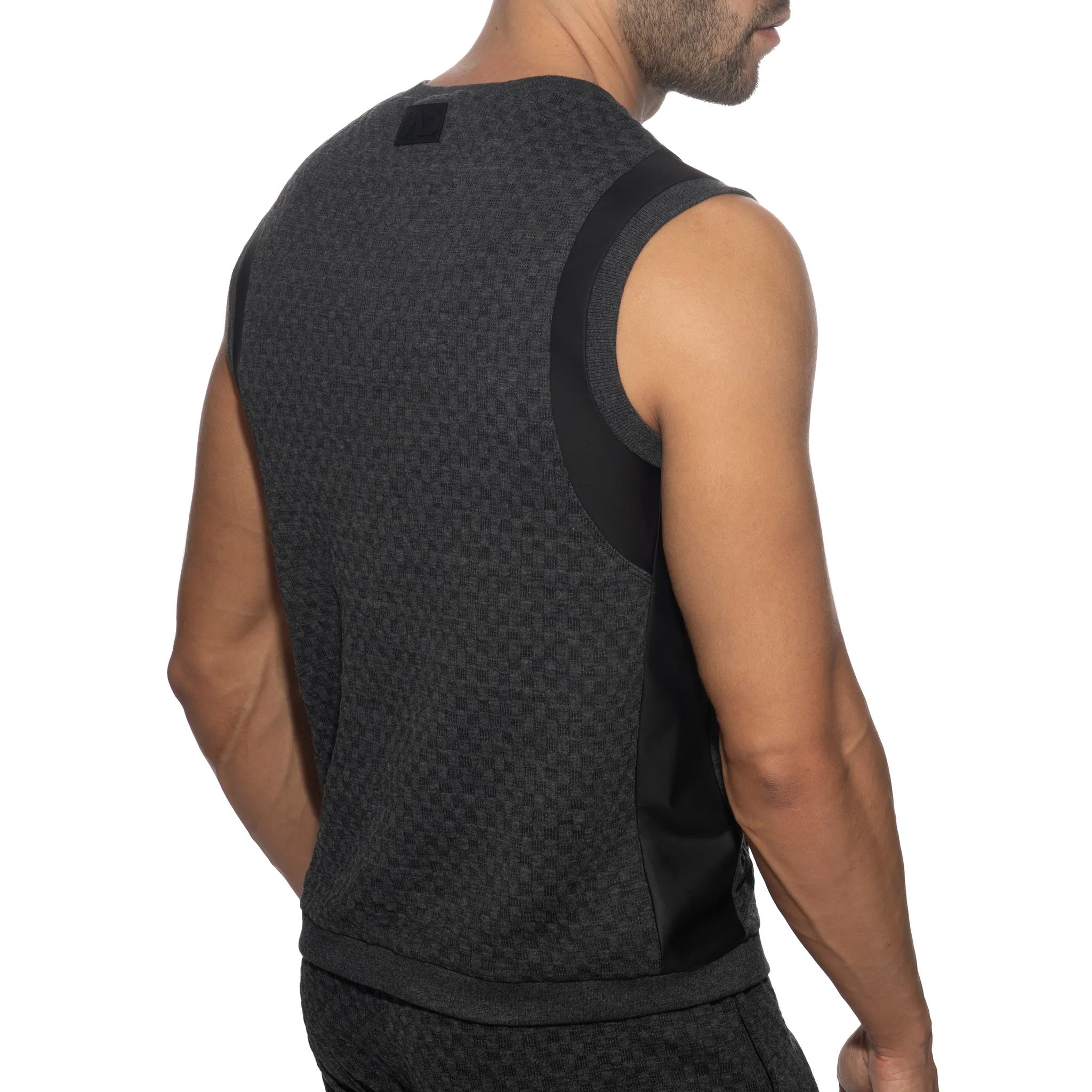 Addicted Gridlock Tank Top Charcoal AD1333 - Image 3