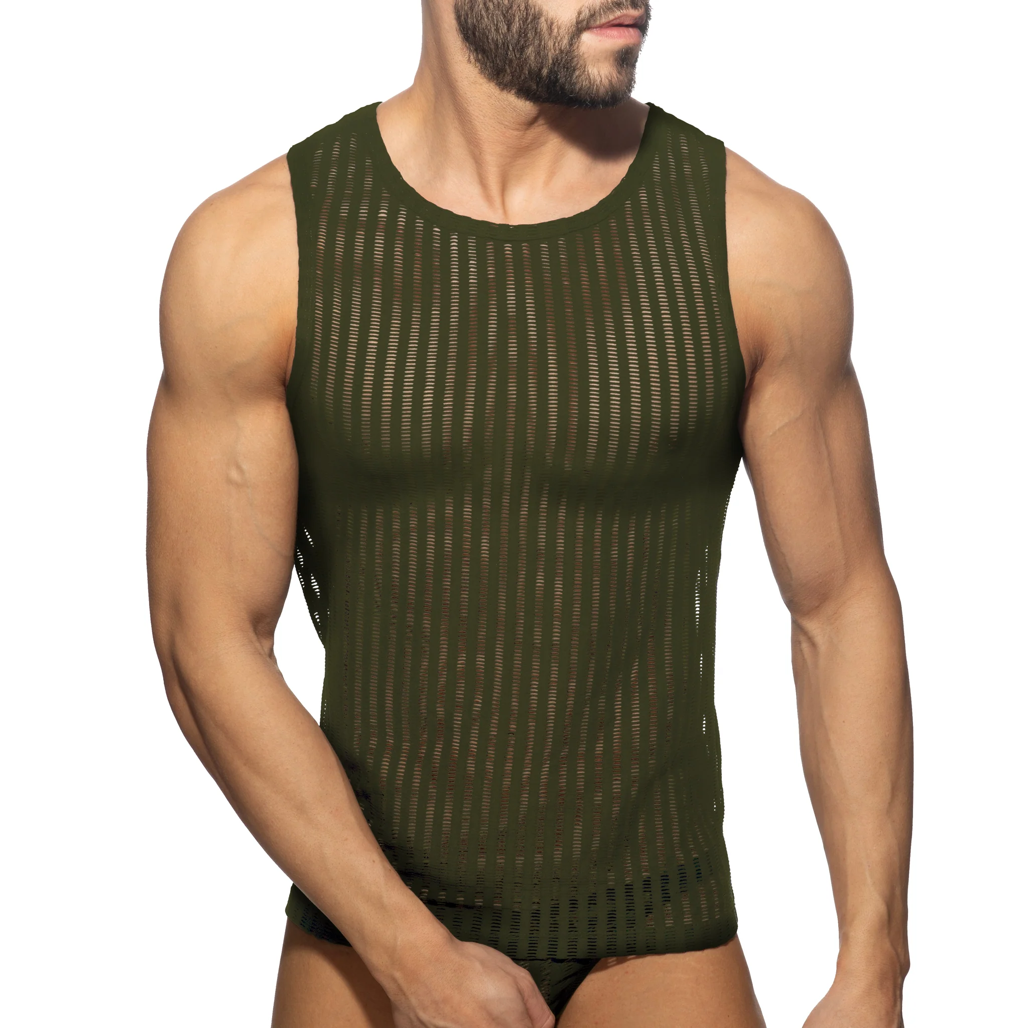 Addicted Horny Tank Top Khaki AD1355 - Image 2