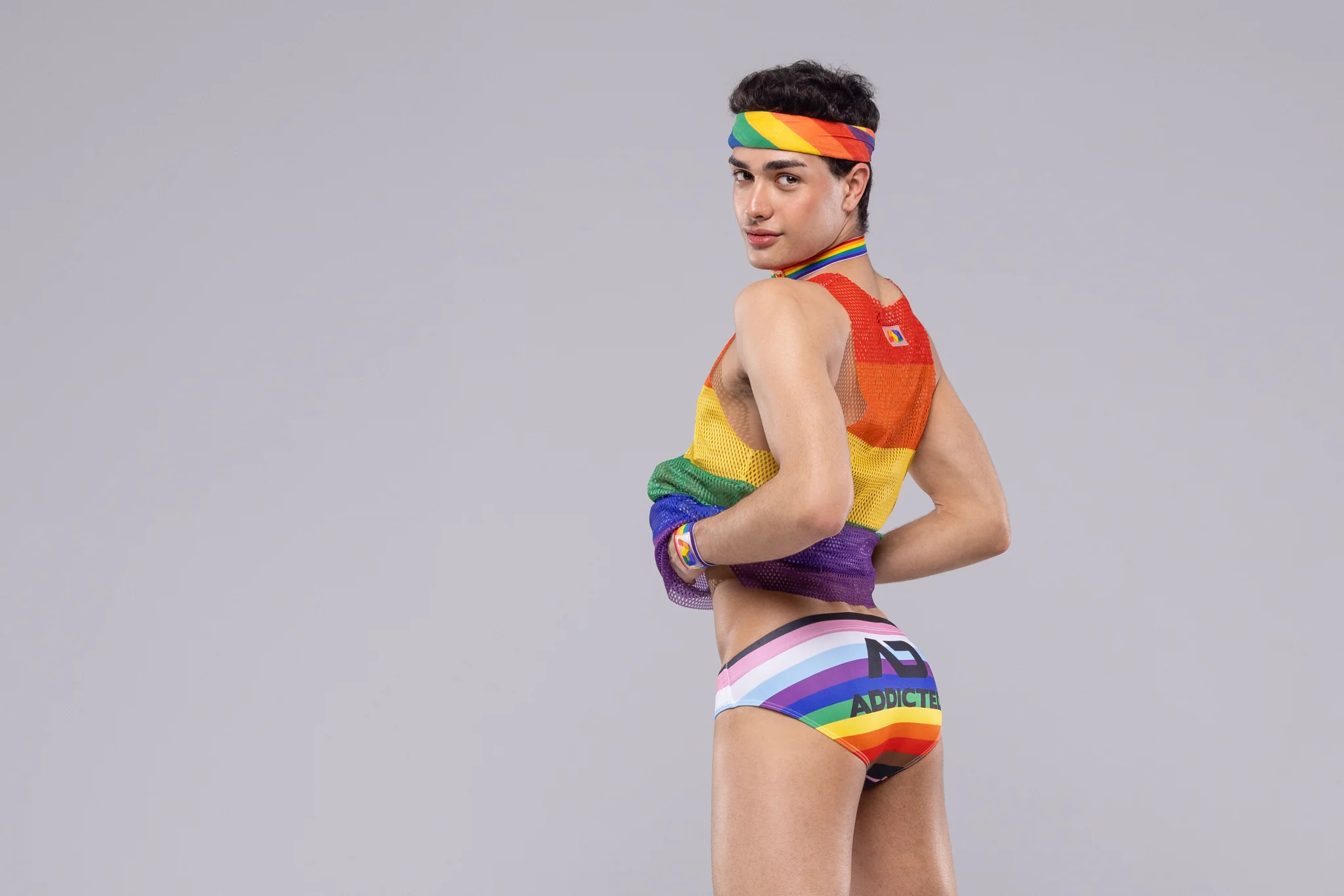 Addicted Inclusive Rainbow Swim Brief Rainbow ADS323 - Image 5