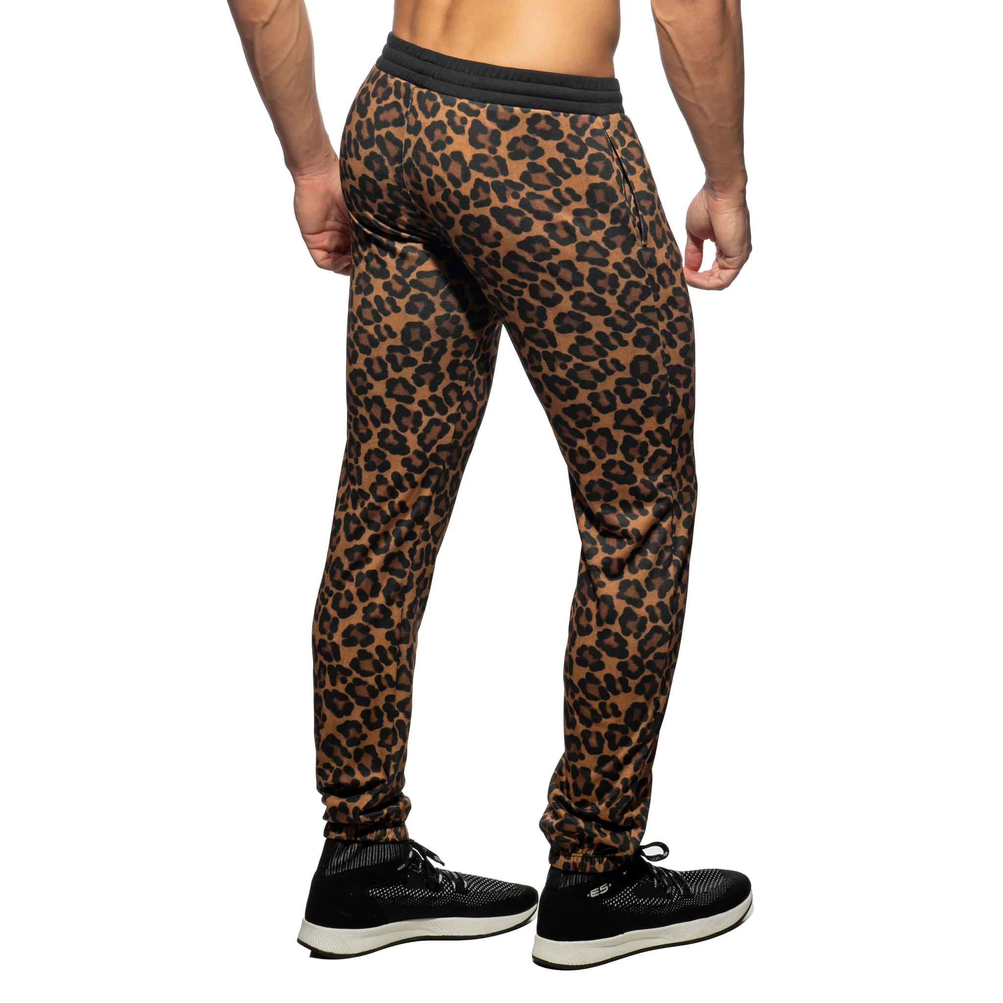 Addicted Leopard Long Athletic Pants Brown AD1130 - Image 3