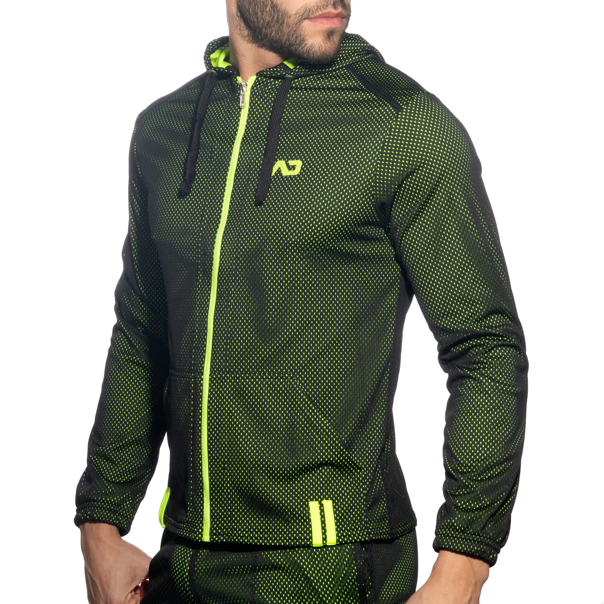 Addicted Long Sleeves Loop-Mesh Hoodie Black AD1214