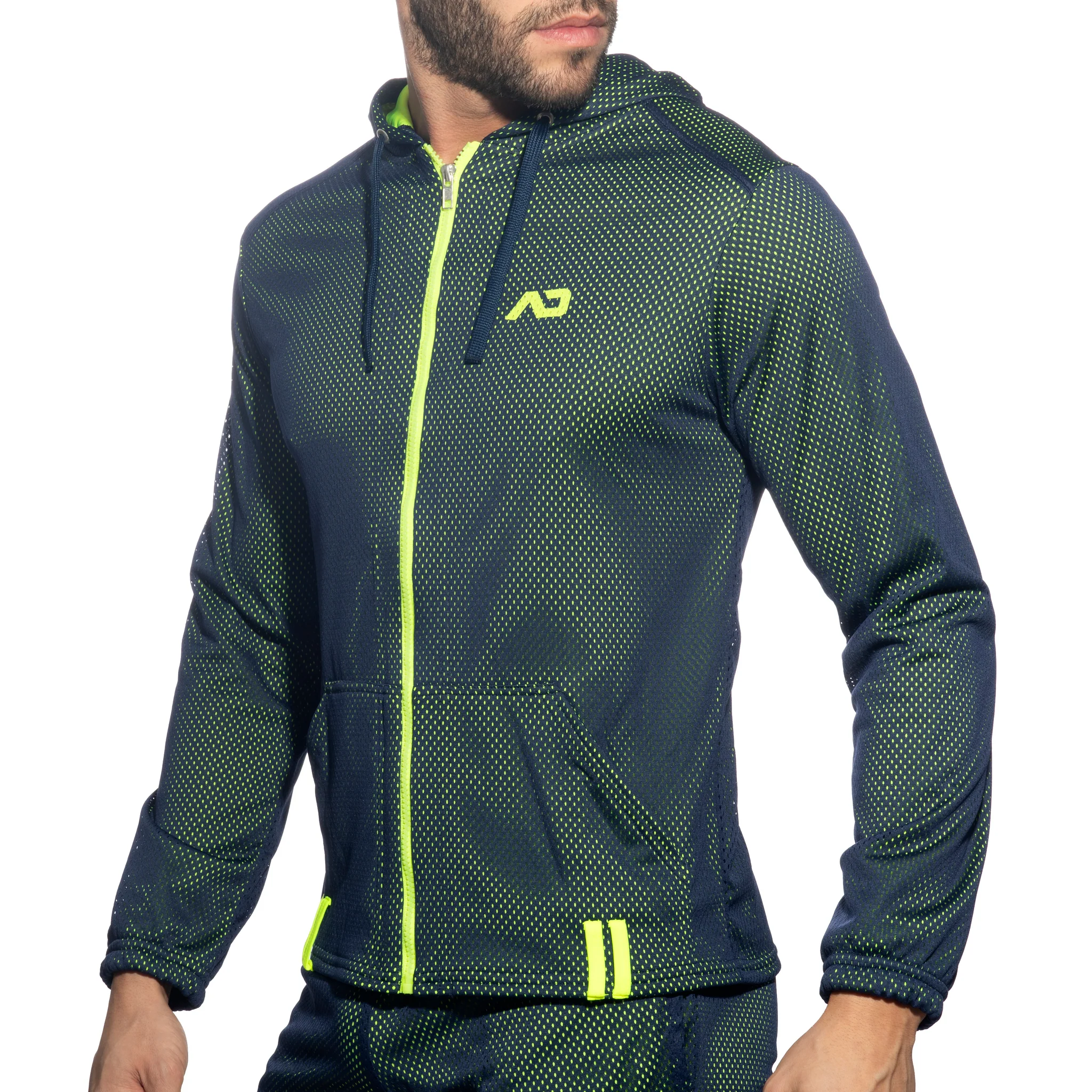 Addicted Long Sleeves Loop-Mesh Hoodie Navy AD1214