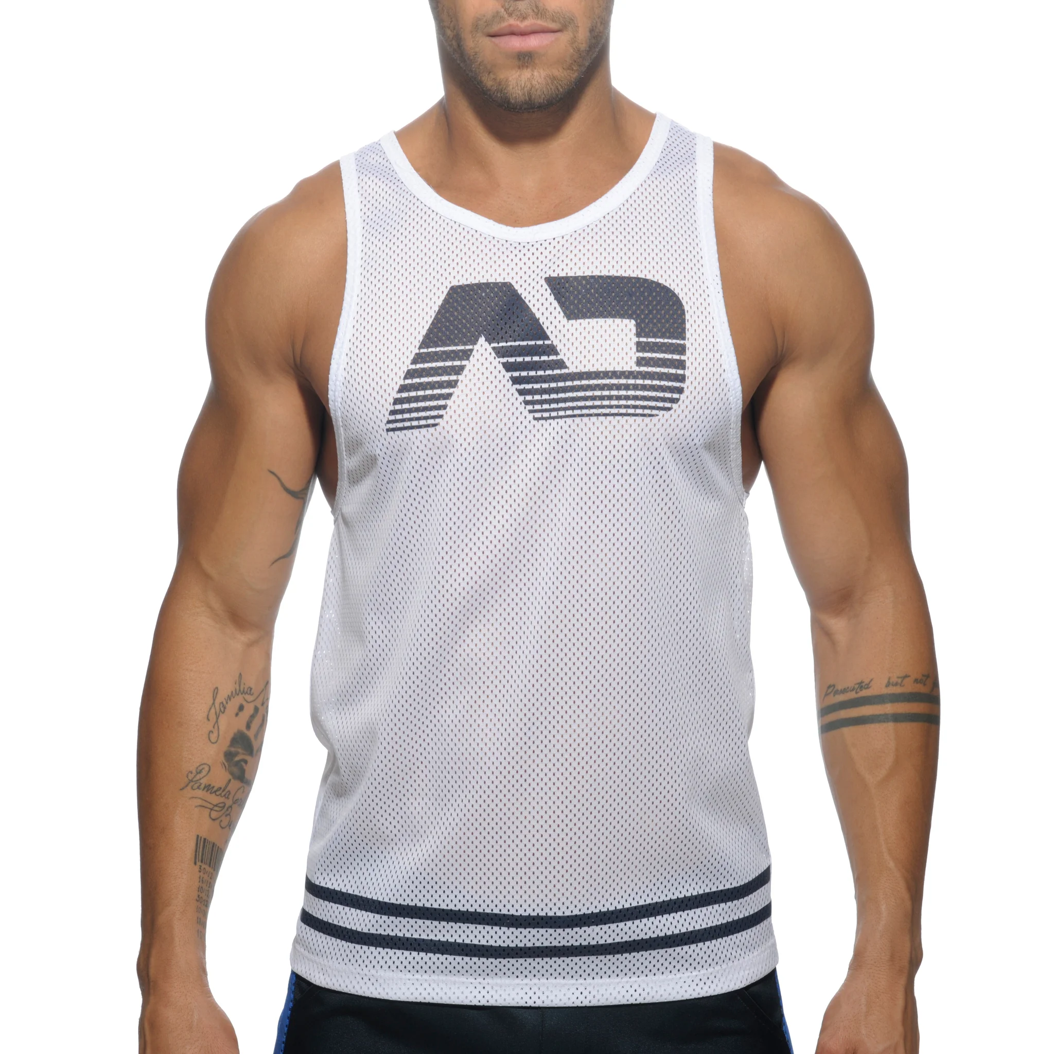 Addicted Mesh AD Tank Top White AD482 - Image 2