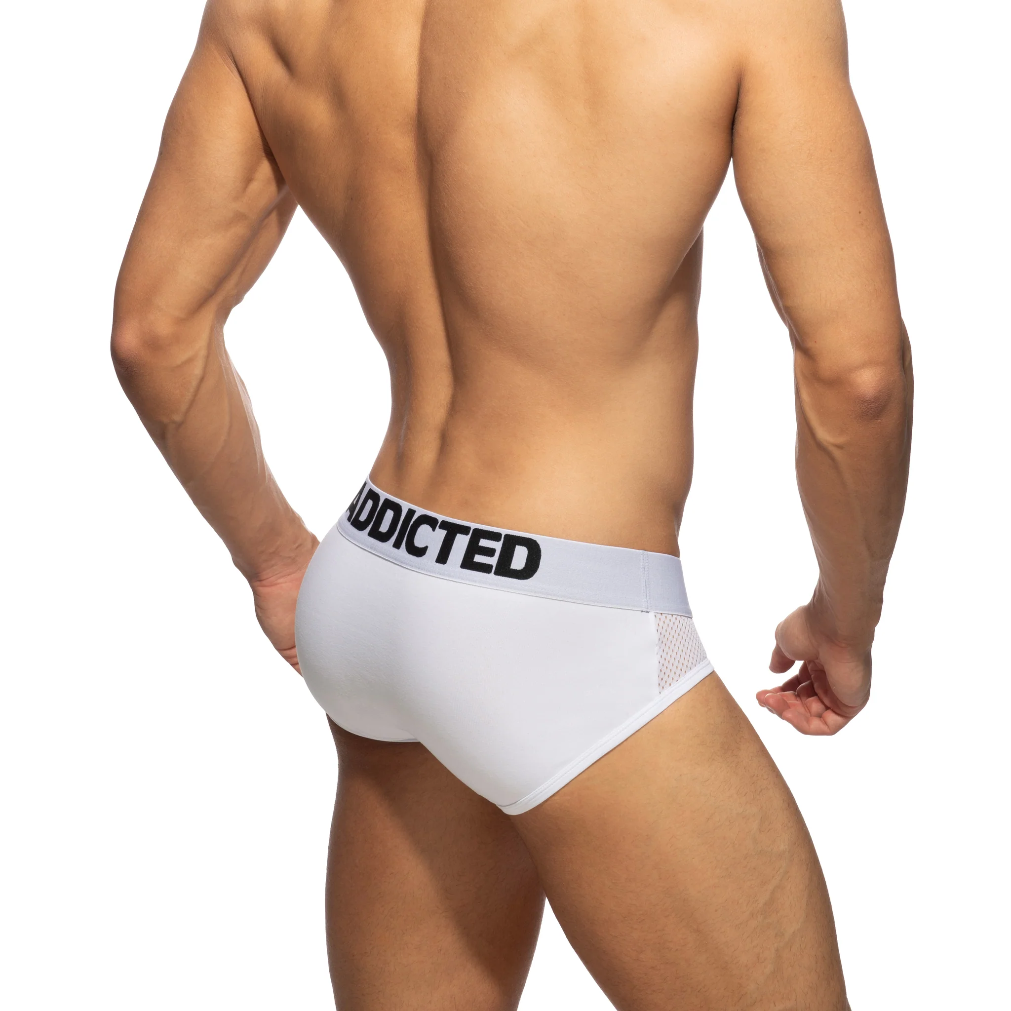 Addicted Mesh-Combi Cotton Brief White AD2206 - Image 3
