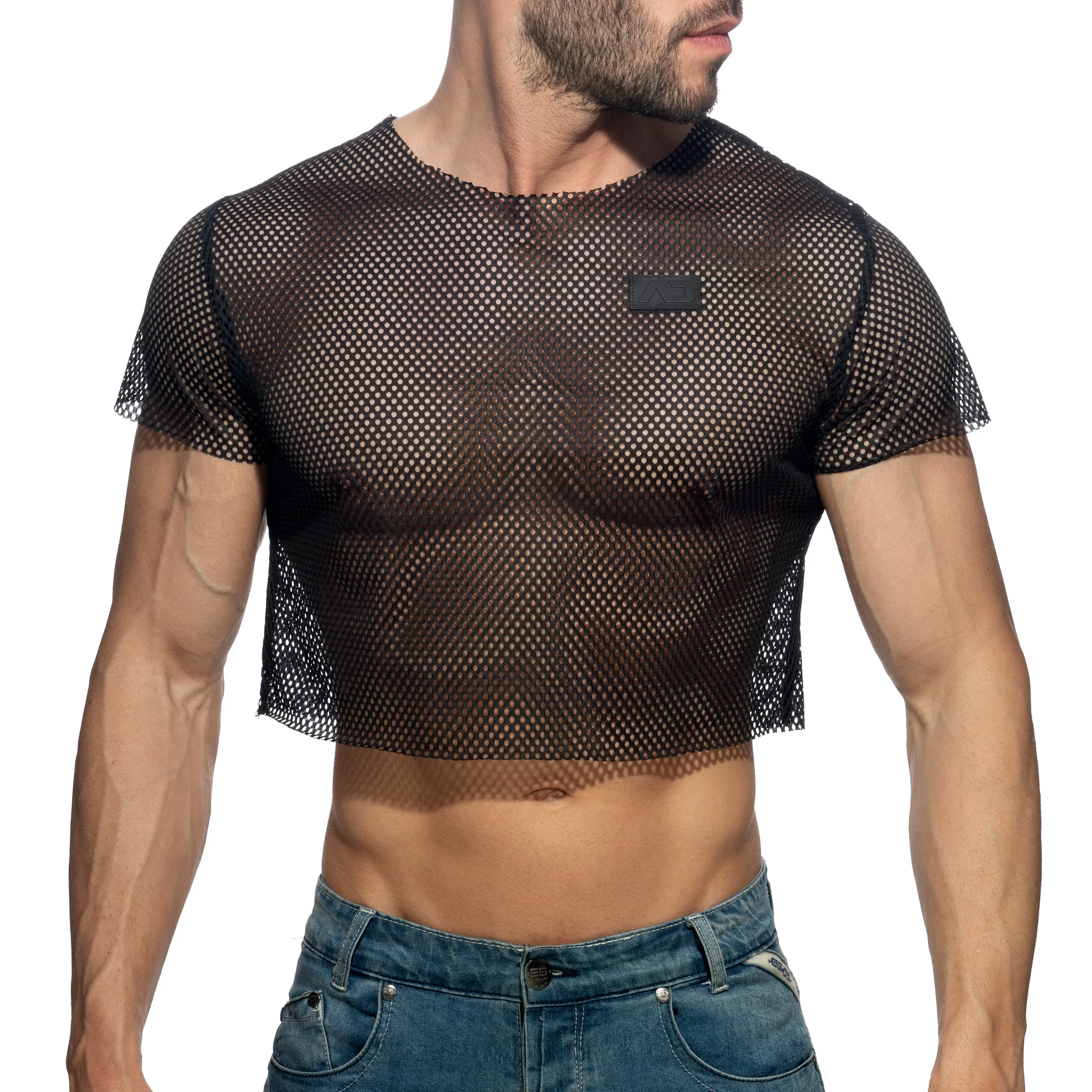Addicted Mesh Crop Top Black AD1189 - Image 2