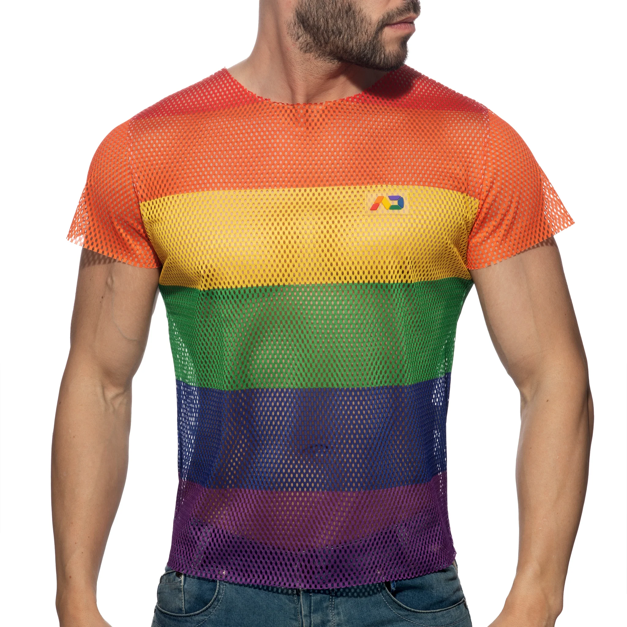 Addicted Mesh Rainbow T-Shirt Multi AD1167 - Image 2