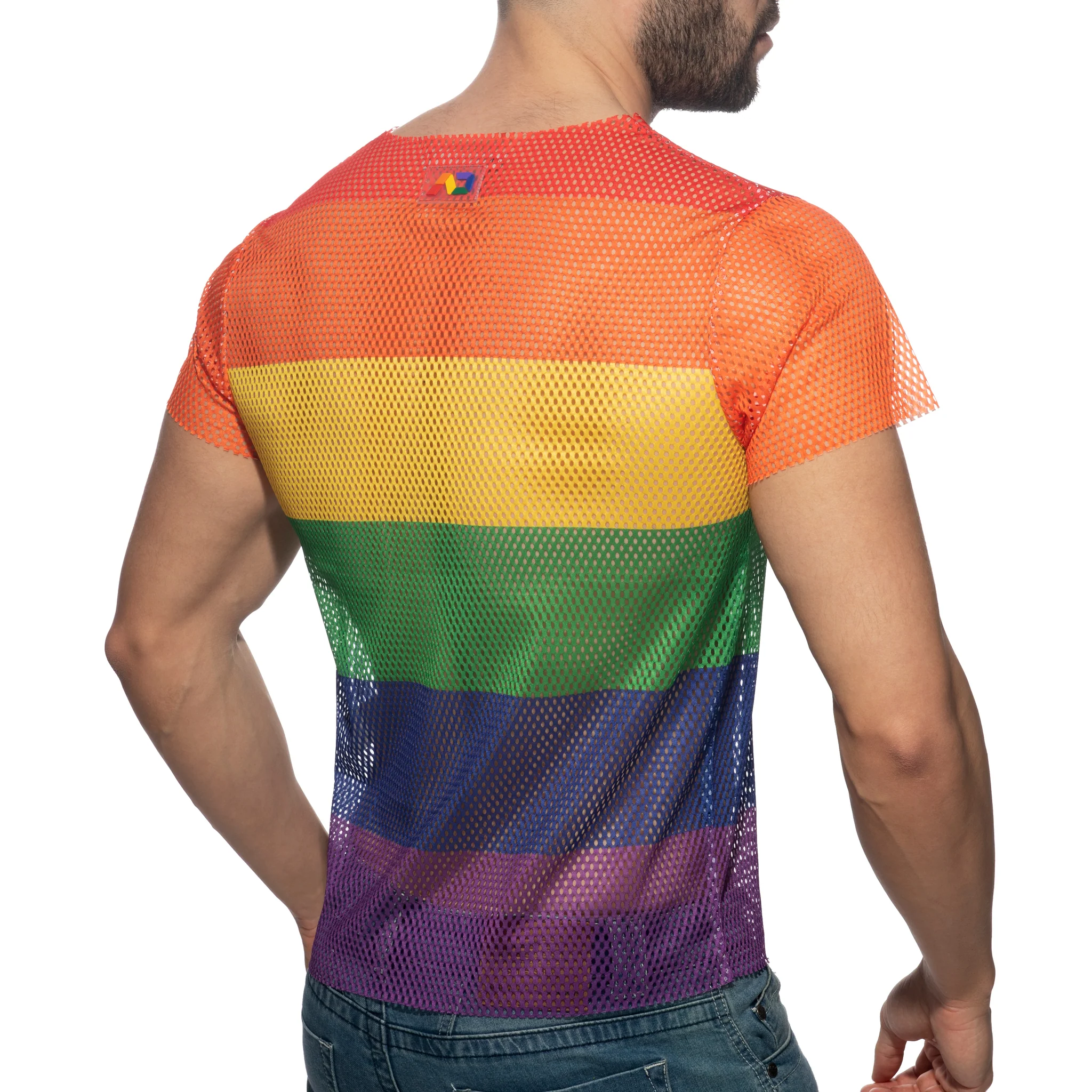 Addicted Mesh Rainbow T-Shirt Multi AD1167 - Image 3