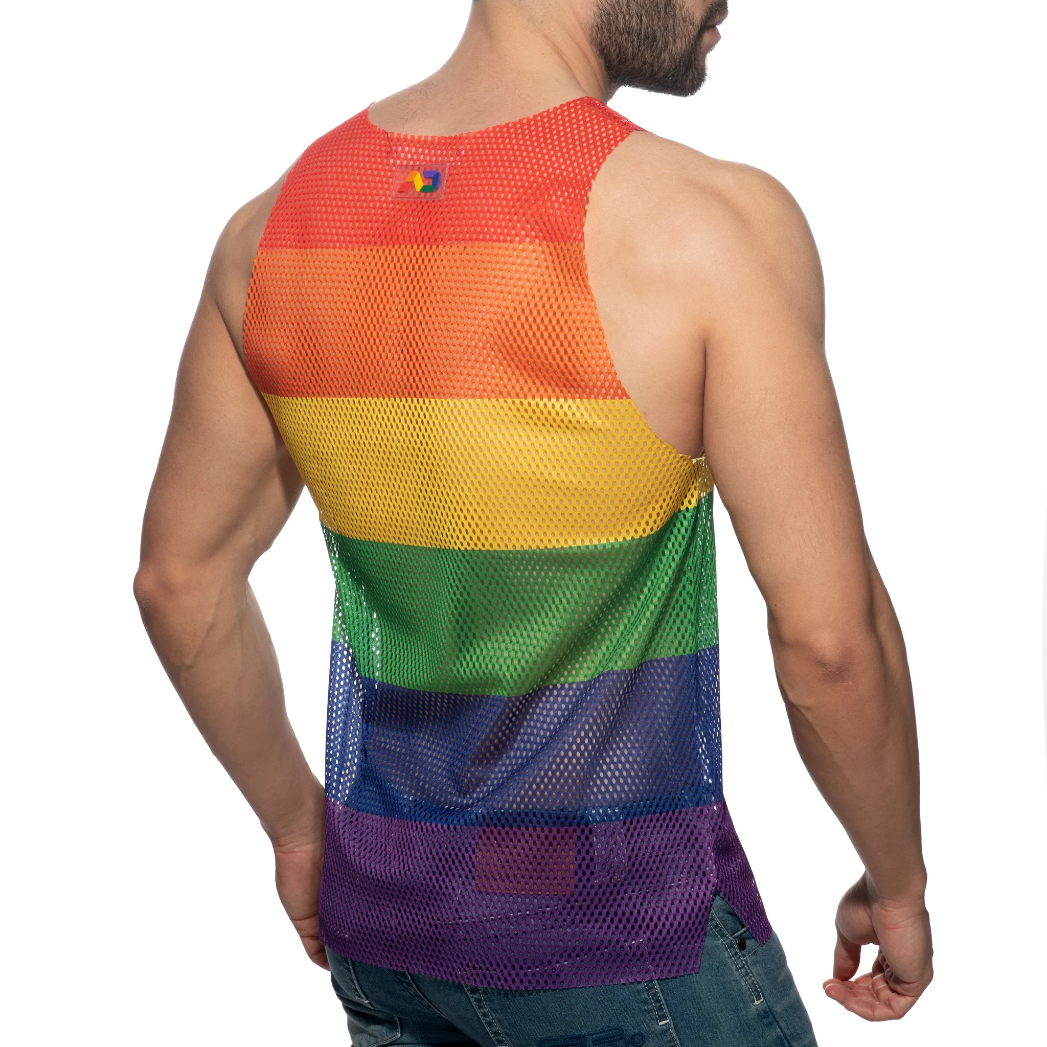 Addicted Mesh Rainbow Tank Top Multi AD1166 - Image 3