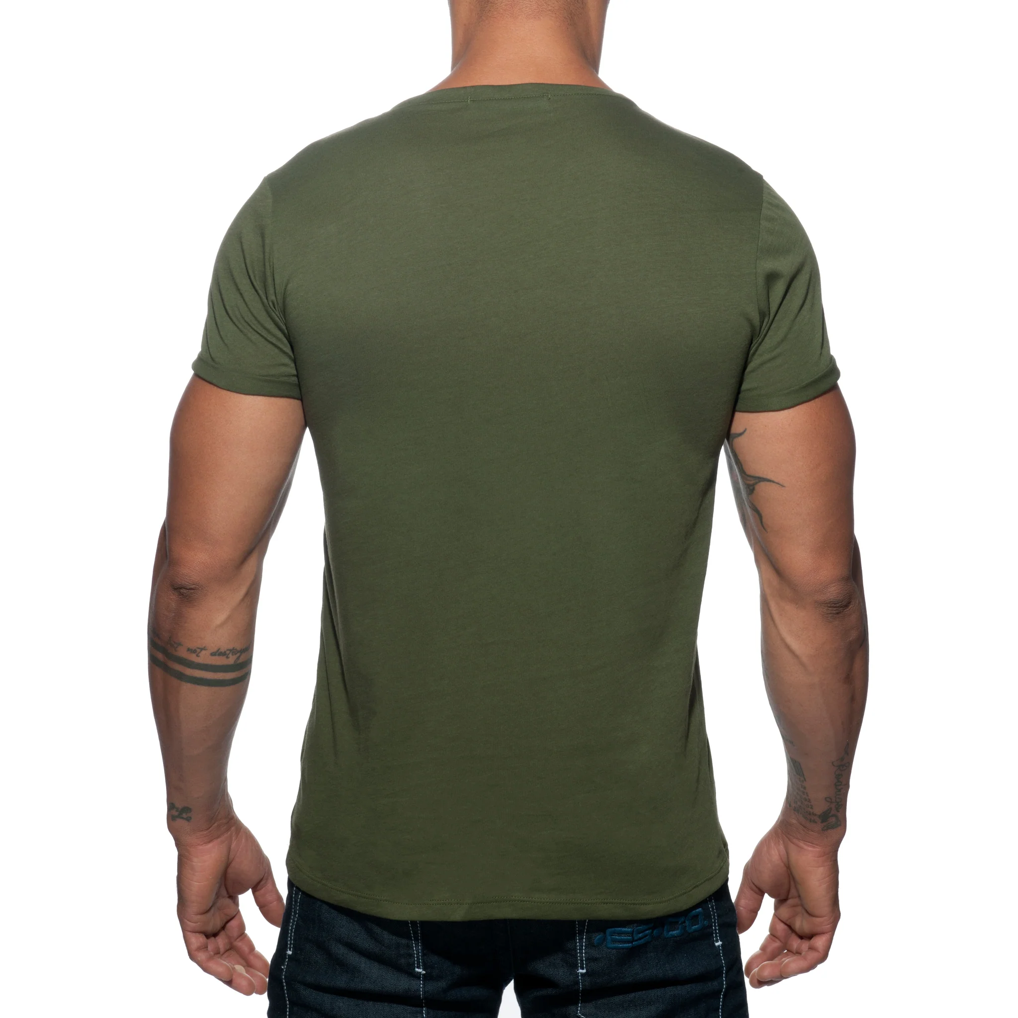 Addicted Military T-Shirt Khaki AD610 - Image 2