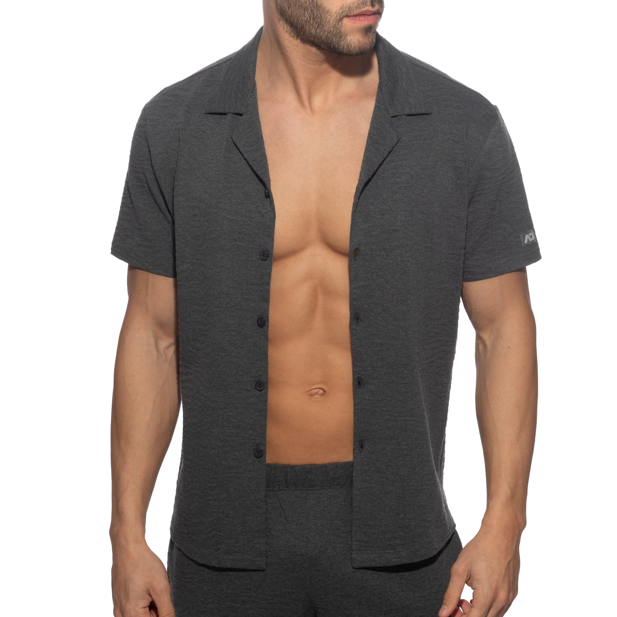 Addicted Mirage Button Shirt Charcoal AD1346 - Image 2