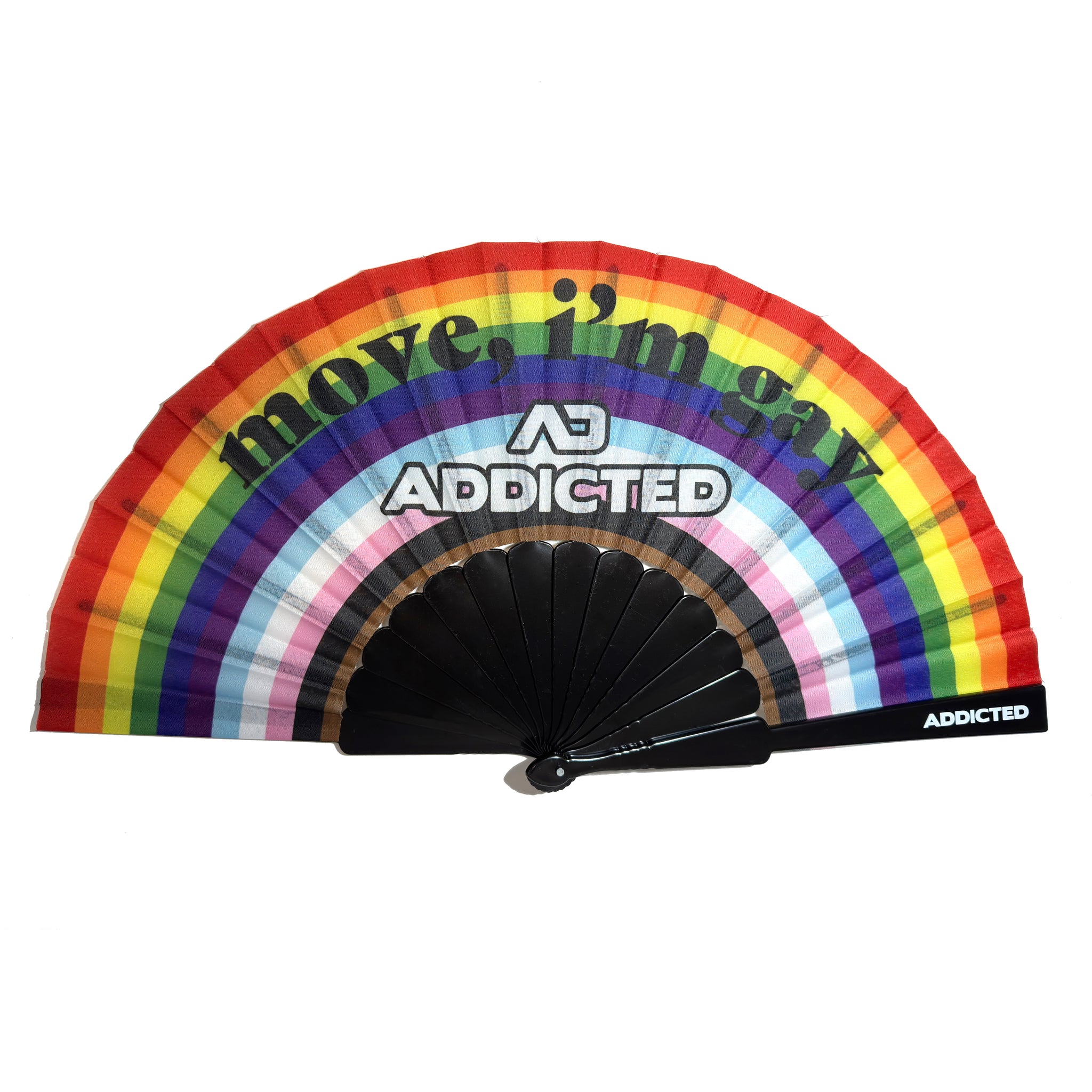 Addicted Move I'm Gay Hand Fan Black AC232