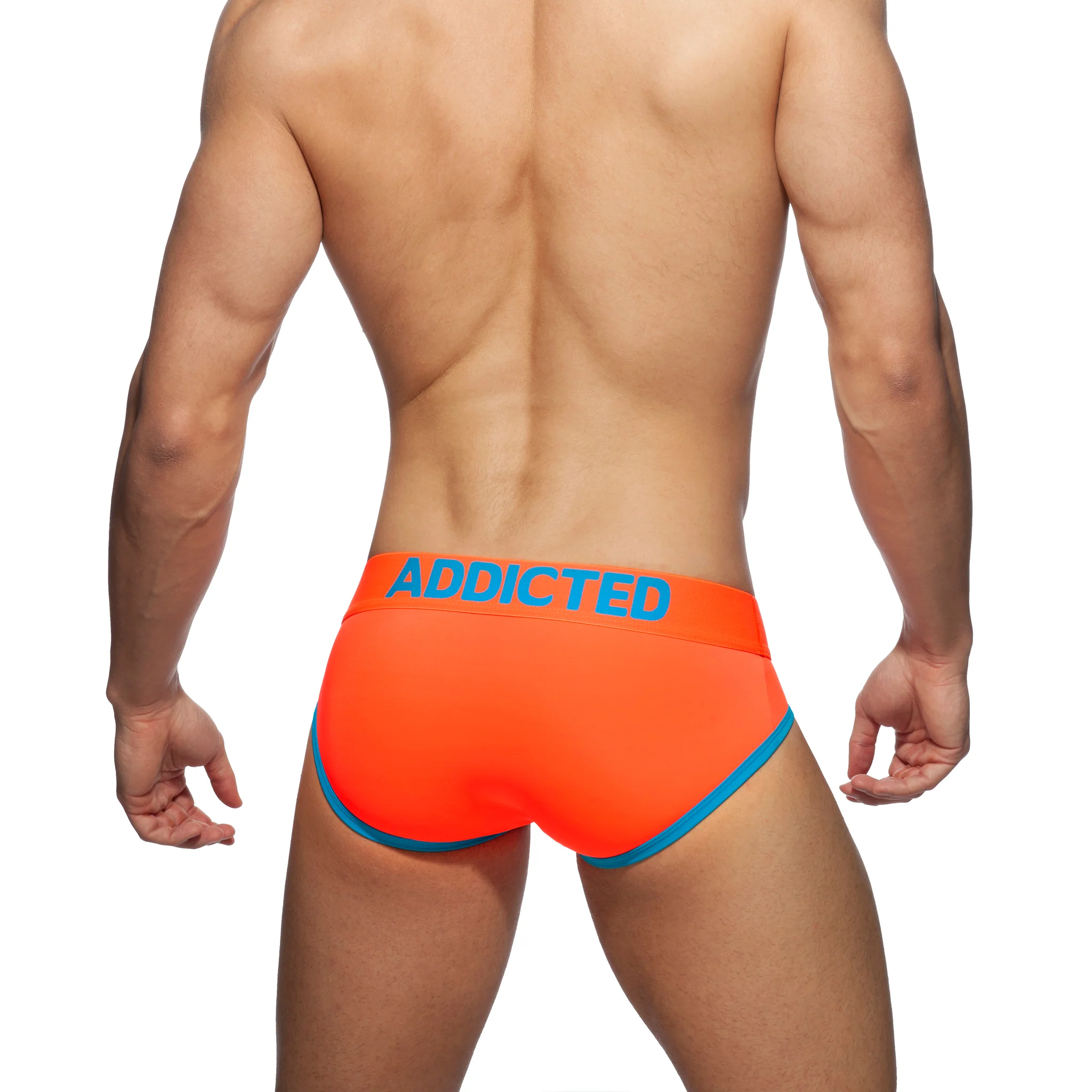 Addicted Neon C-Ring Swimderwear Brief Neon Orange AD917 - Image 3