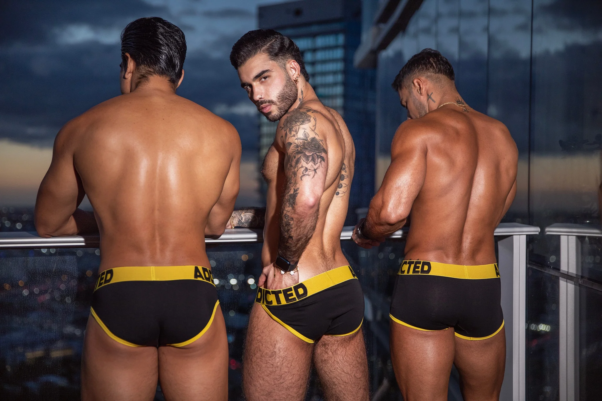 Addicted Open Fly Cotton Brief Yellow AD1202 - Image 5
