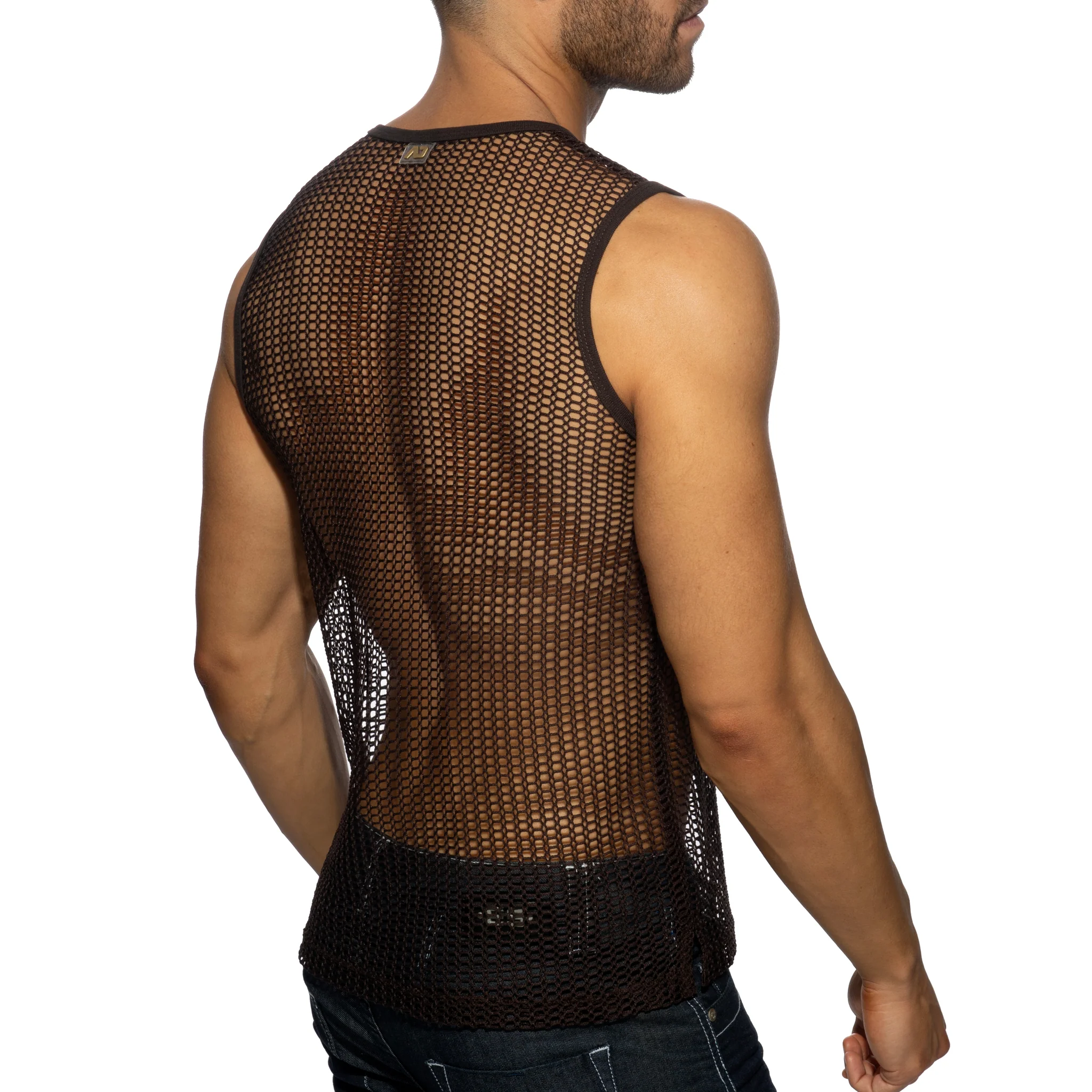 Addicted Openwork Fabric Tank Top Brown AD1426 - Image 3