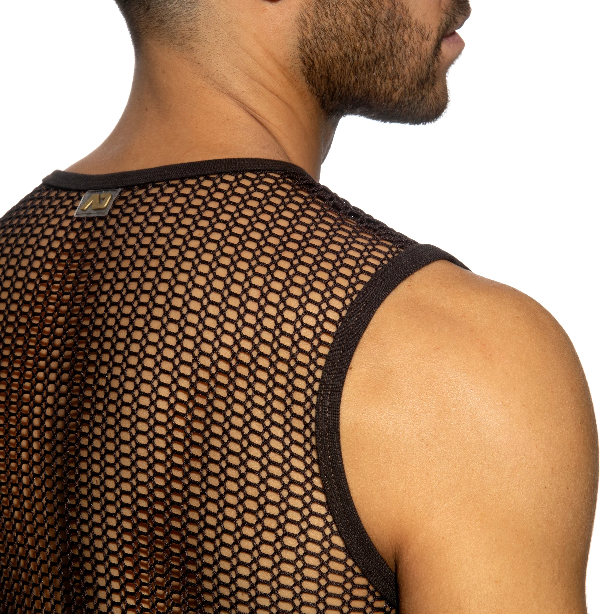 Addicted Openwork Fabric Tank Top Brown AD1426 - Image 4