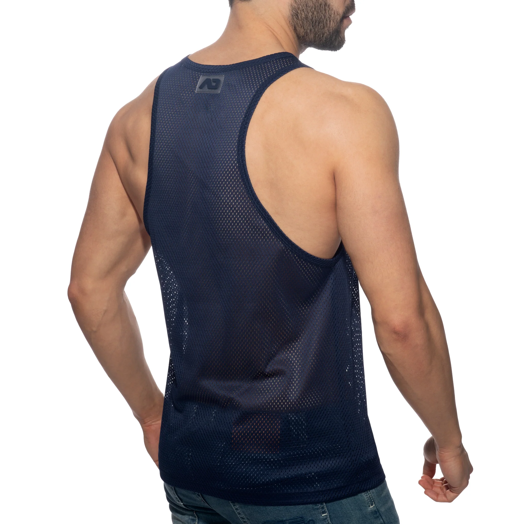 Addicted Pocket Contrast Tank Top Heather Grey AD1174 - Image 3