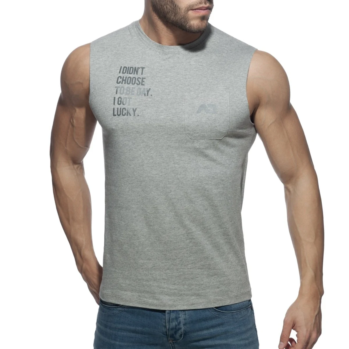 Addicted Proud 2 Be Gay Tanktop Heather Grey AD959 - Image 2