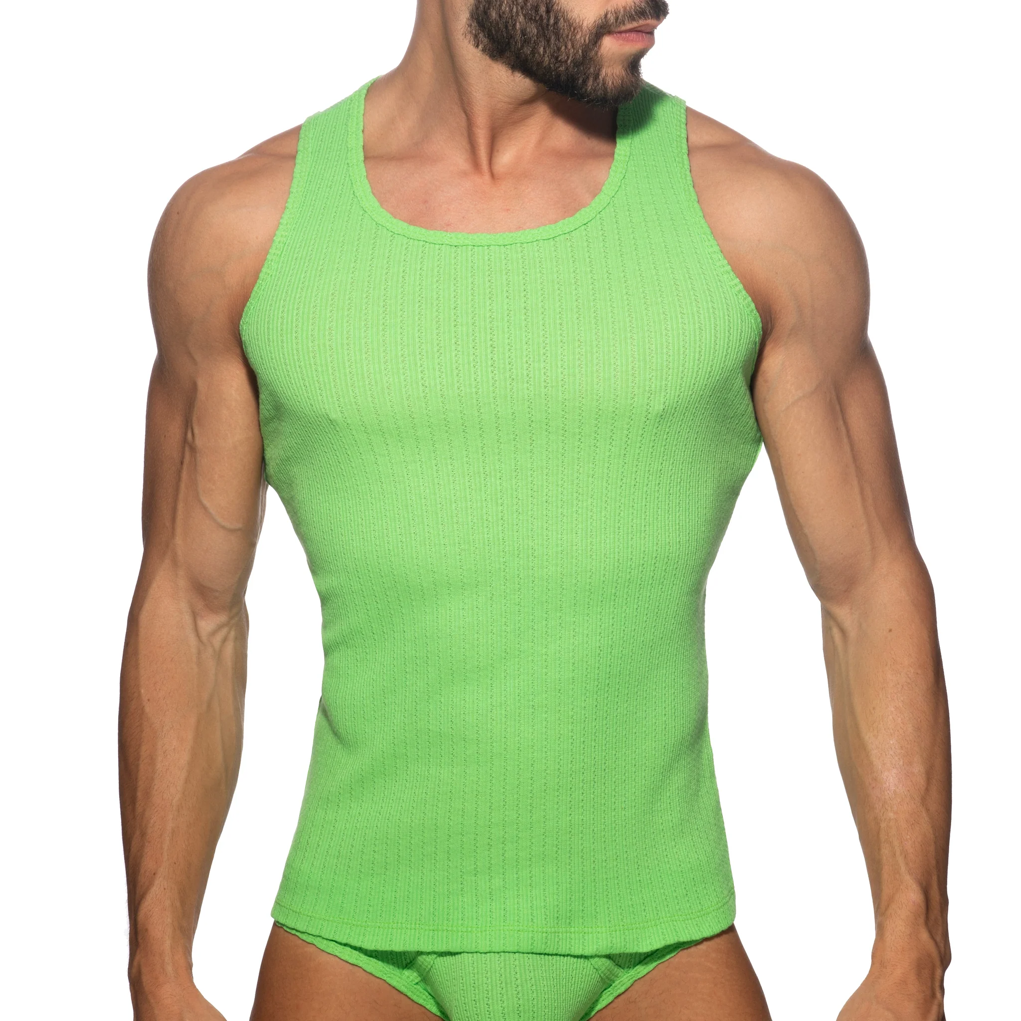 Addicted Puff Tank Top Lemon Green AD1378 - Image 2