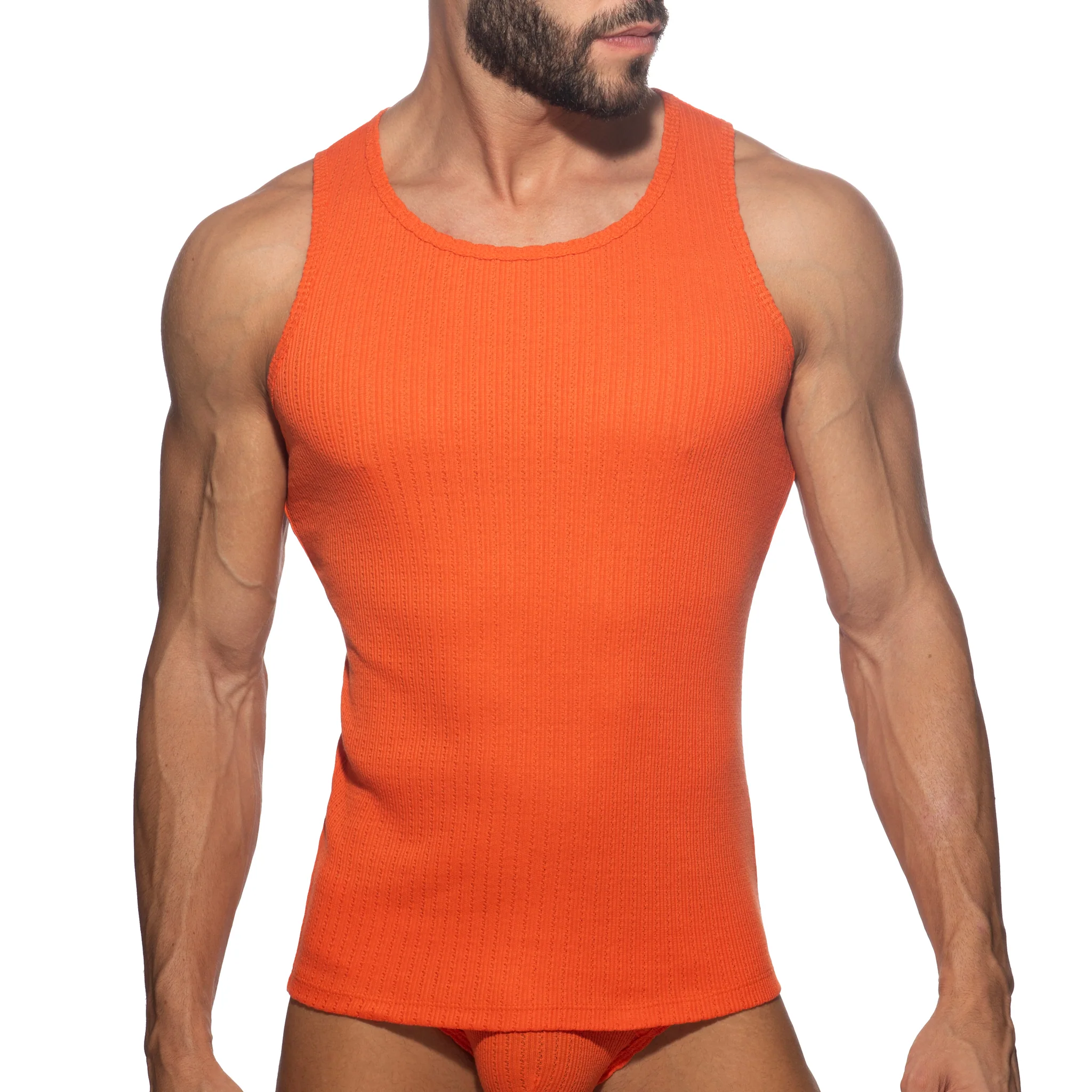 Addicted Puff Tank Top Orange AD1378 - Image 2
