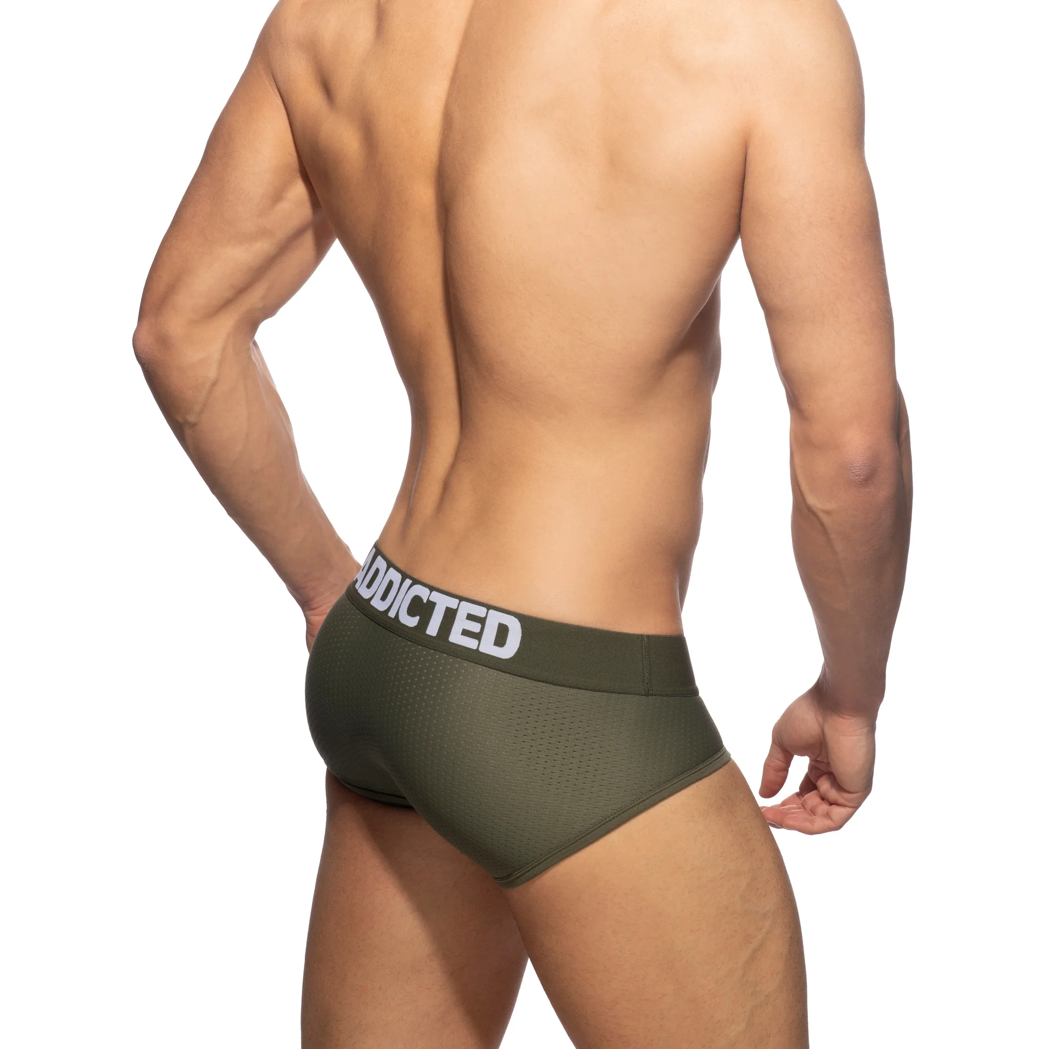 Addicted Push Up Mesh Brief Khaki AD805 - Image 3