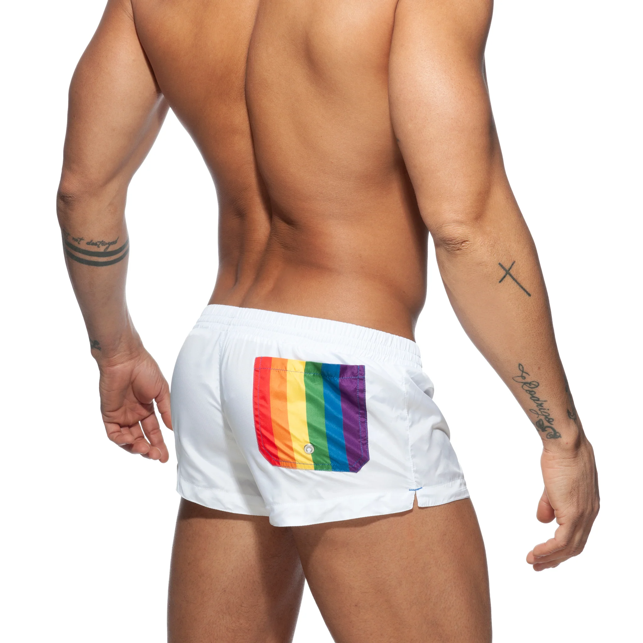 Addicted Rainbow Swim Short White ADS197 - Image 3