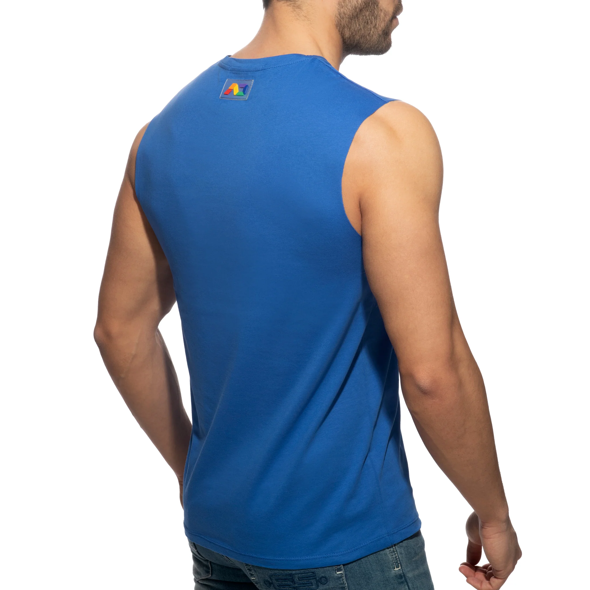 Addicted Rainbow Tape Tank Top Royal Blue AD992 - Image 3