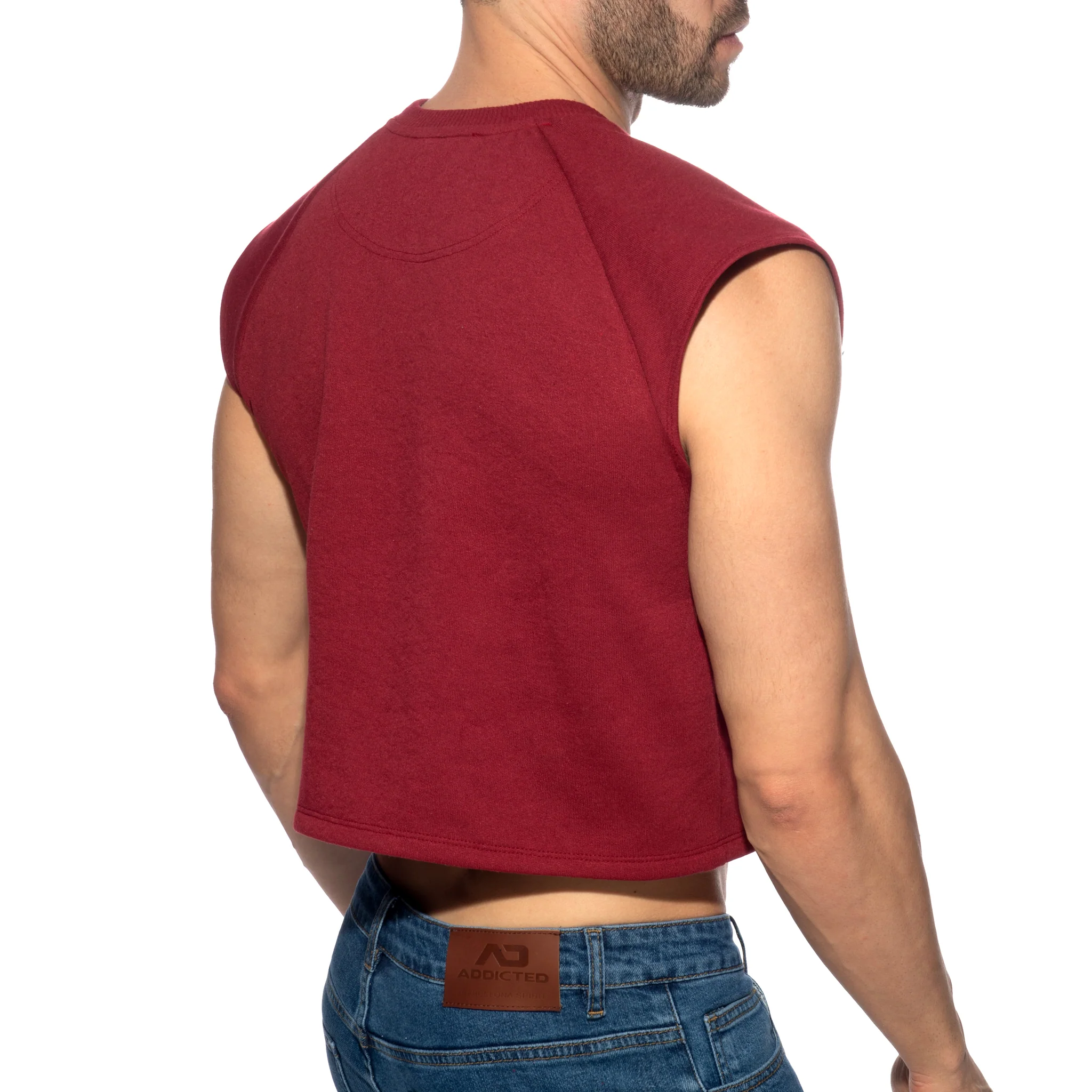 Addicted Recycled Cotton Crop Top Garnet AD1461 - Image 3