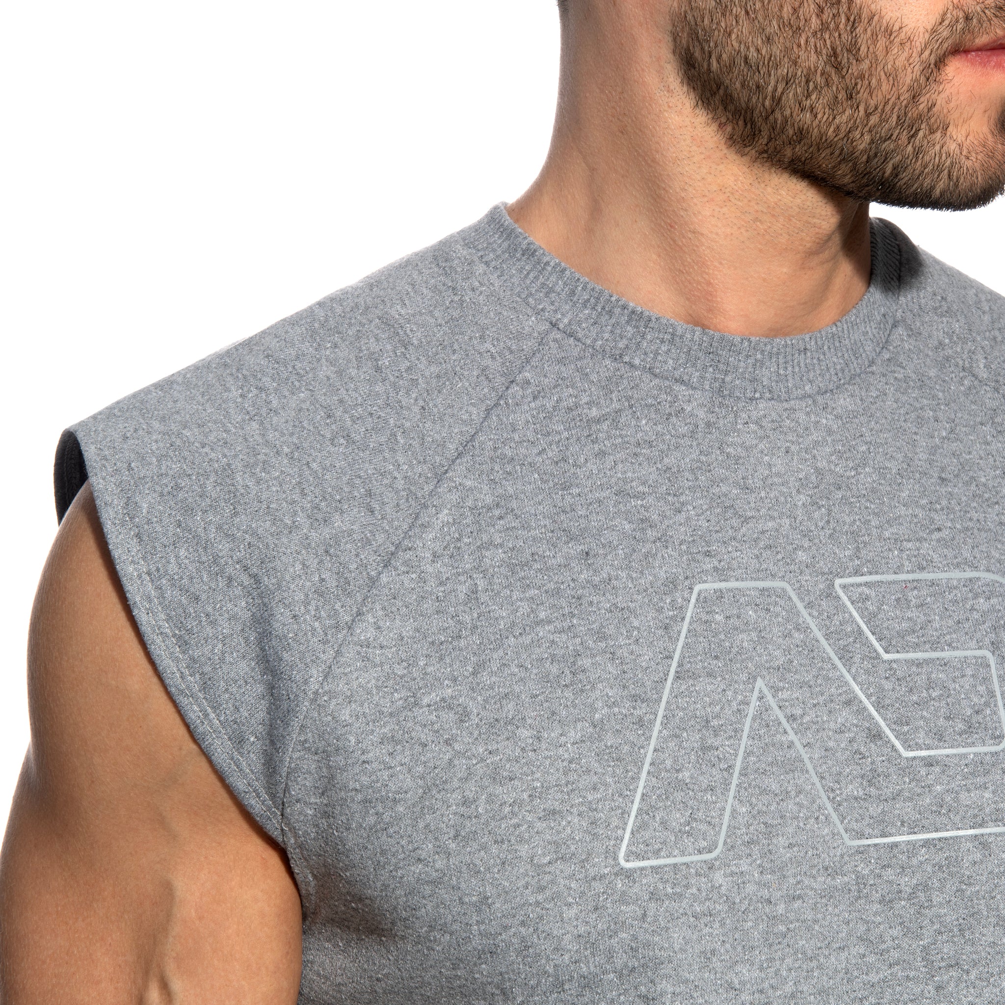 Addicted Recycled Cotton Crop Top Heather Grey AD1461 - Image 4