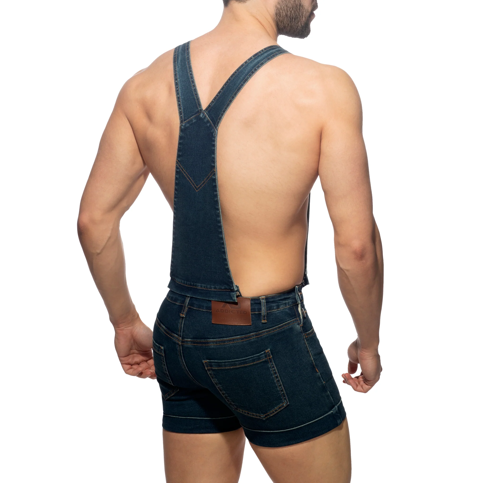 Addicted Removable Overalls Jeans Dark Jeans AD1162 - Image 3