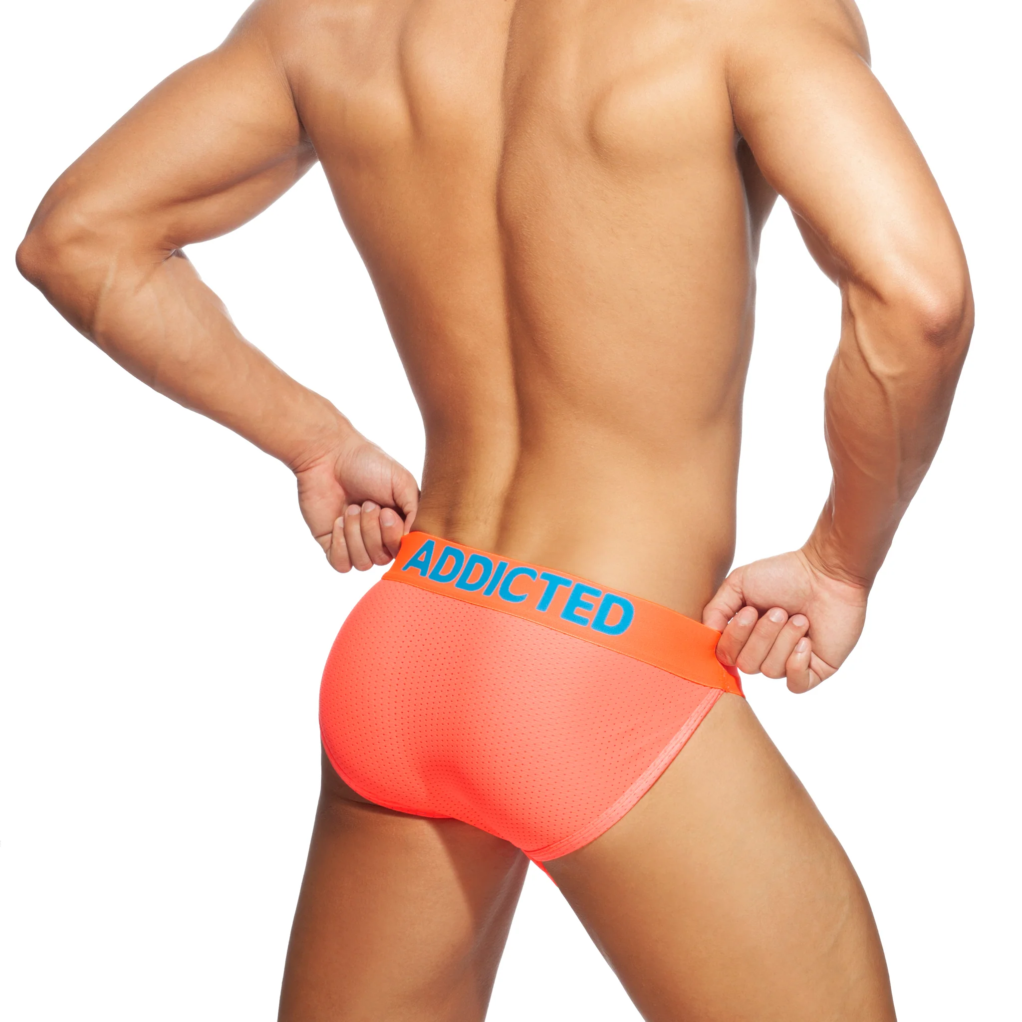 Addicted Ring Up Neon Mesh Bikini Neon Orange AD953 - Image 3