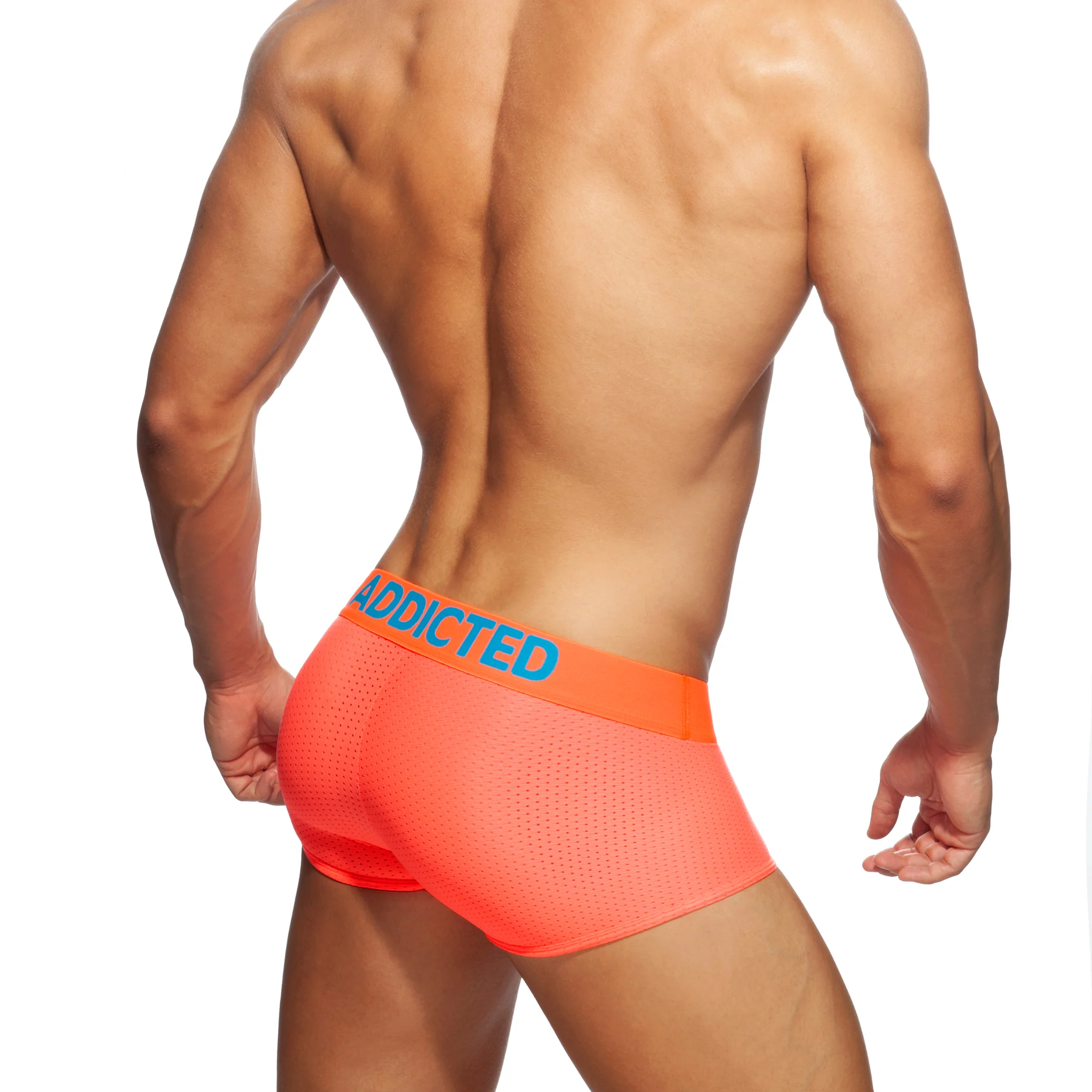 Addicted Ring Up Neon Mesh Trunk Neon Orange AD952 - Image 3