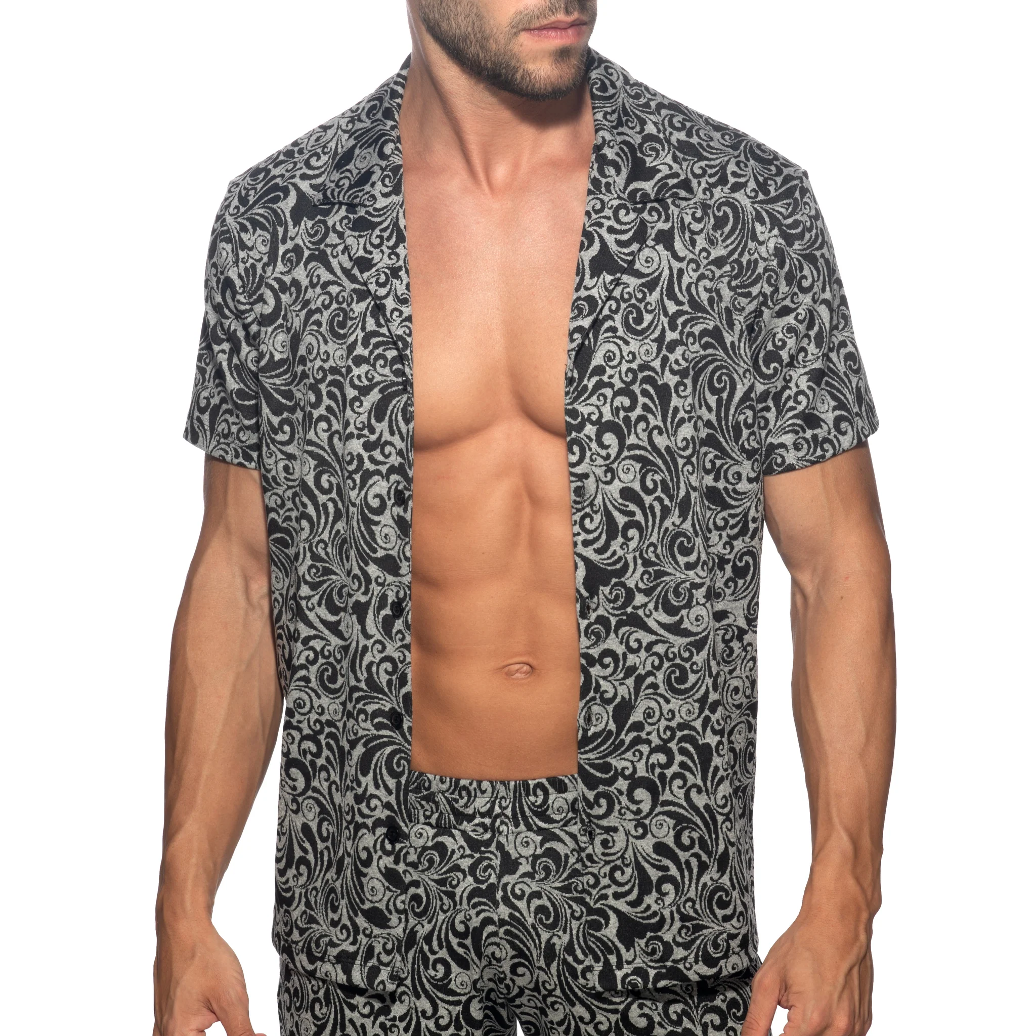 Addicted Rococo Shirt Charcoal AD1381 - Image 2