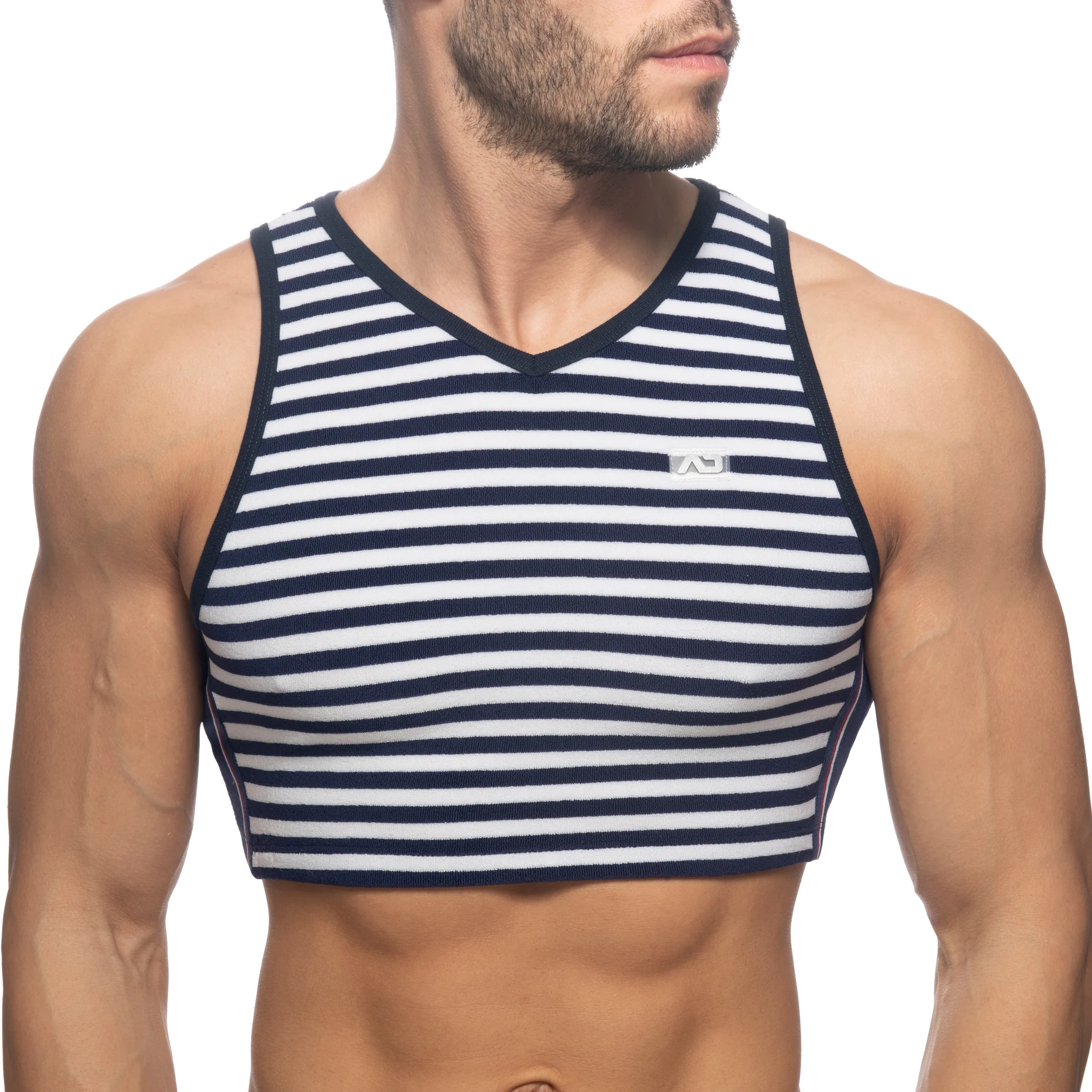 Addicted Sailor Velvet Crop Top Navy AD944 - Image 2