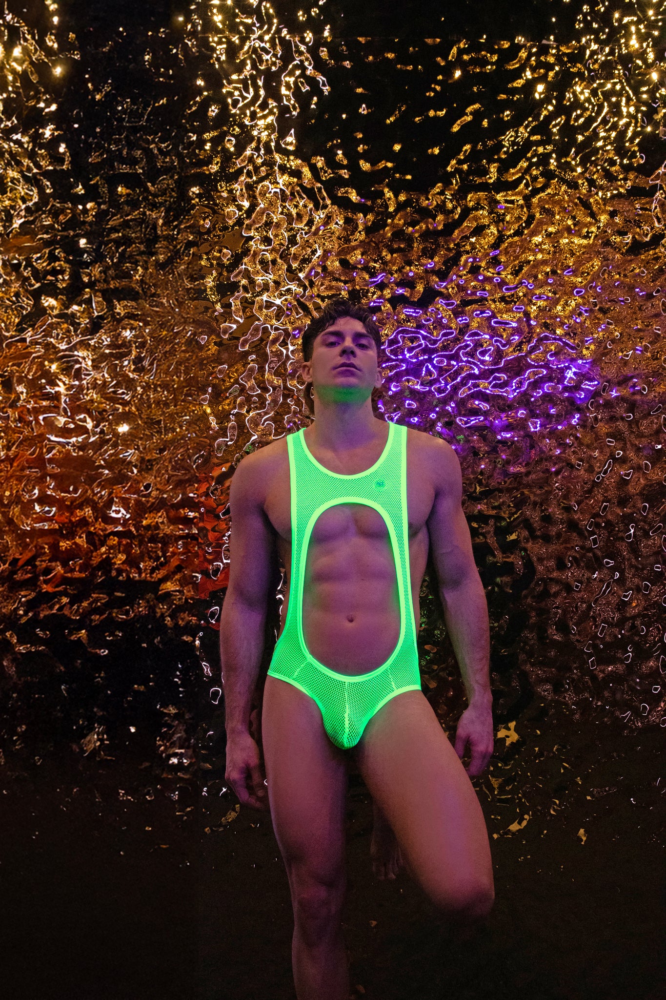 Addicted Sexy Mesh Singlet Neon Yellow ADP03 - Image 4