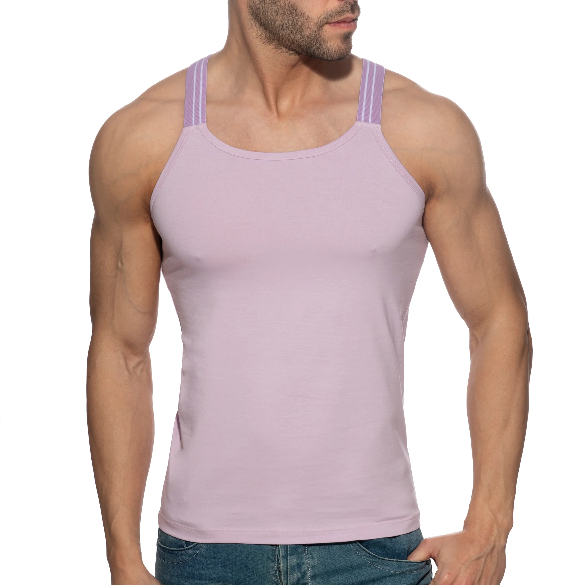 Addicted Sitges Slim Fit Tank Top Baby Pink AD1260 - Image 2