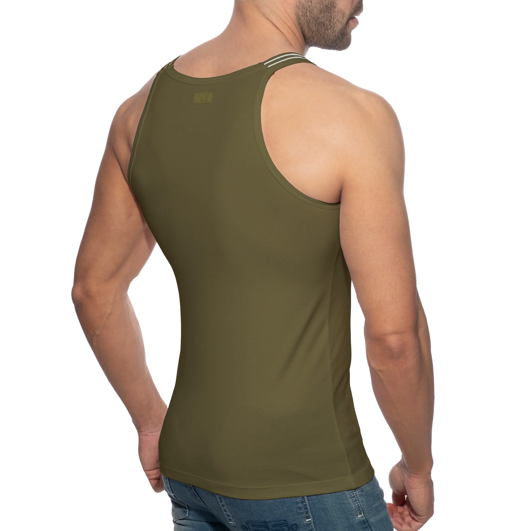 Addicted Sitges Slim Fit Tank Top Khaki AD1260 - Image 3