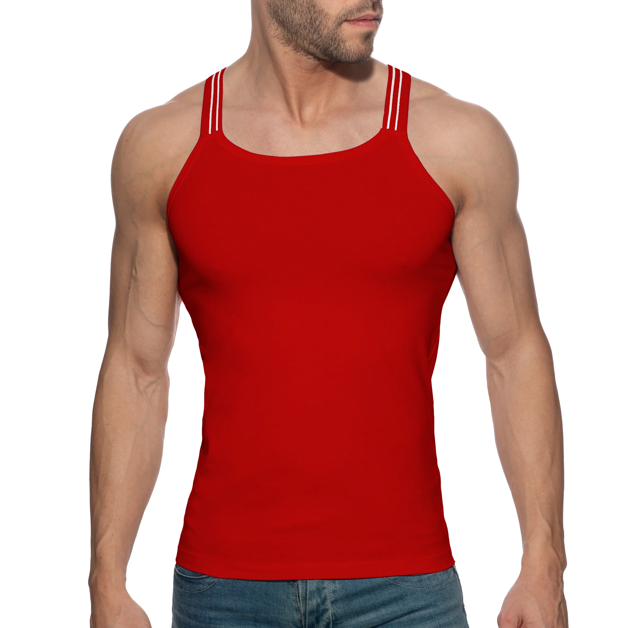 Addicted Sitges Slim Fit Tank Top Red AD1260 - Image 2