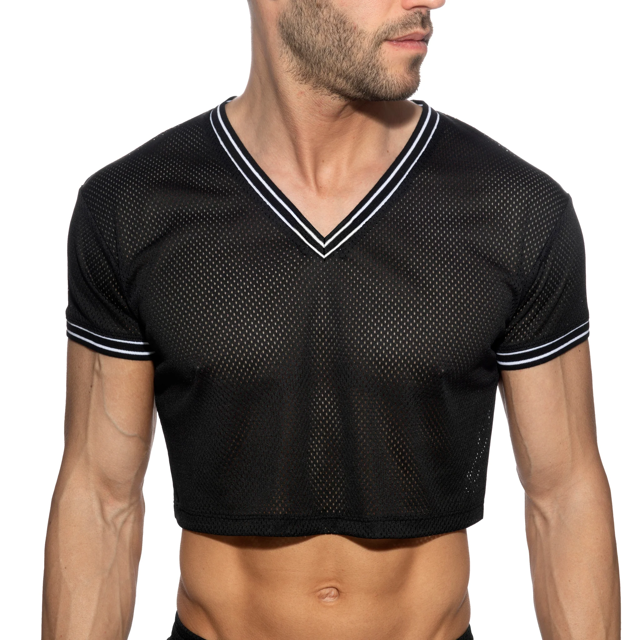 Addicted Slam V-Neck Crop Top Black AD1274 - Image 2
