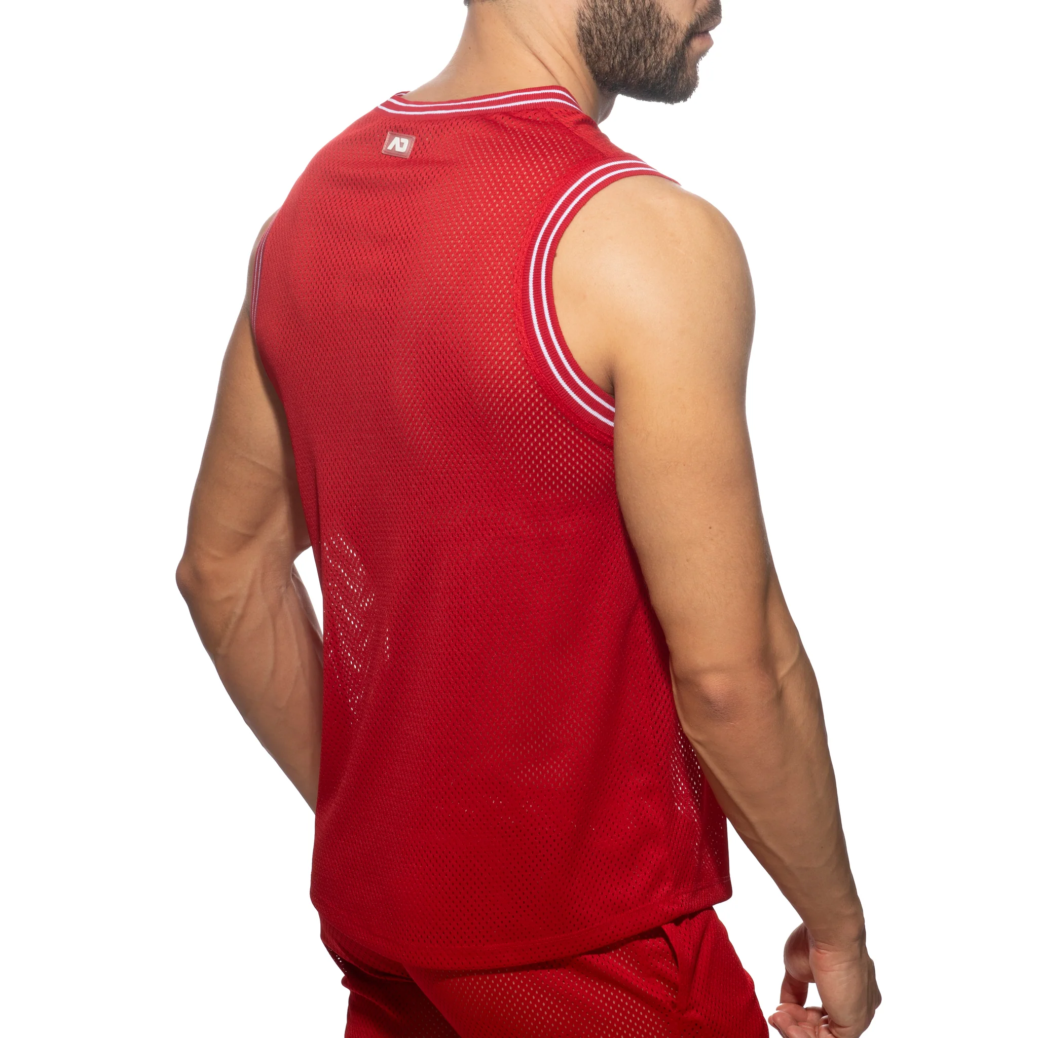 Addicted Slam V-Neck Sleeveless T-Shirt Red AD1281 - Image 3