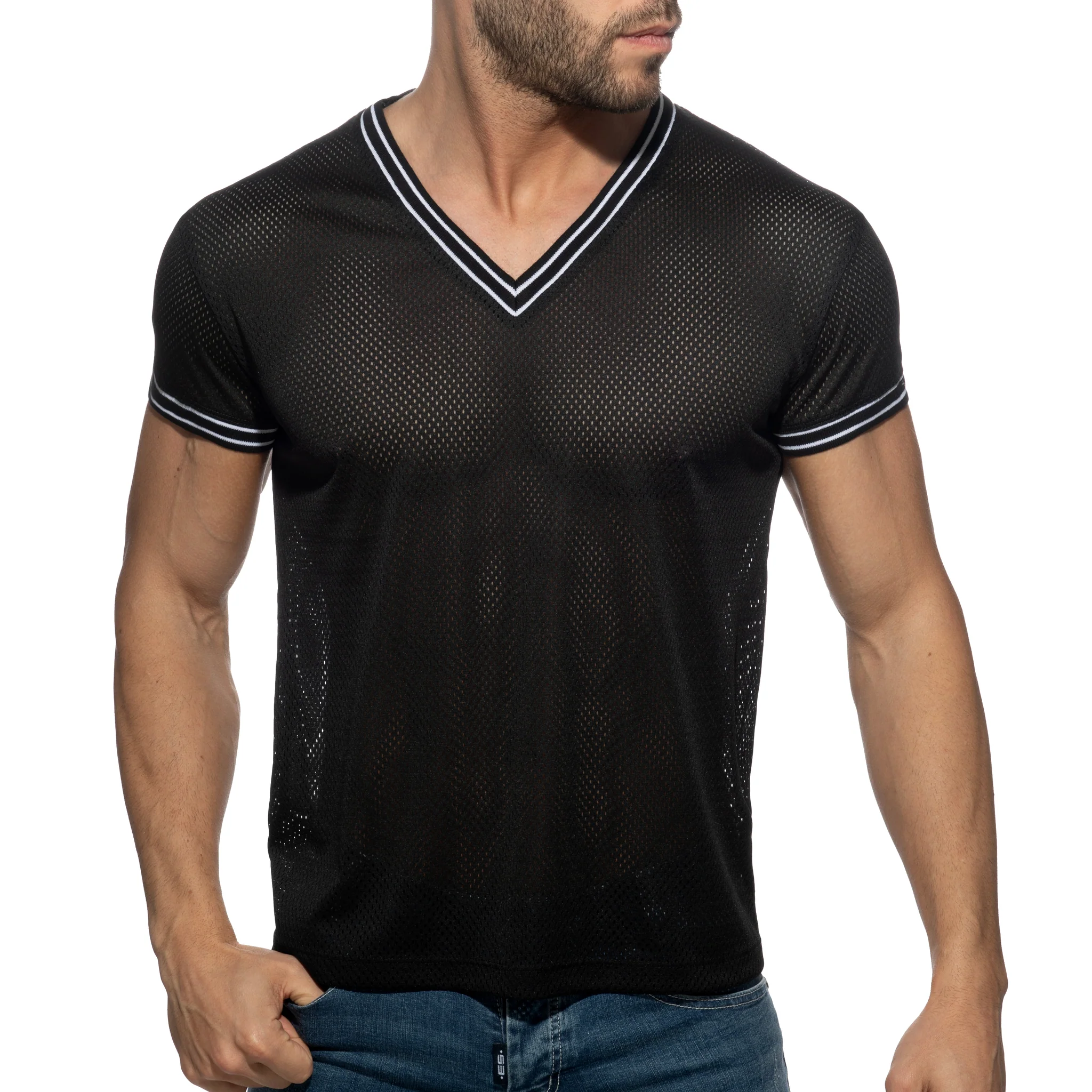 Addicted Slam V-Neck T-Shirt Black AD1280 - Image 2