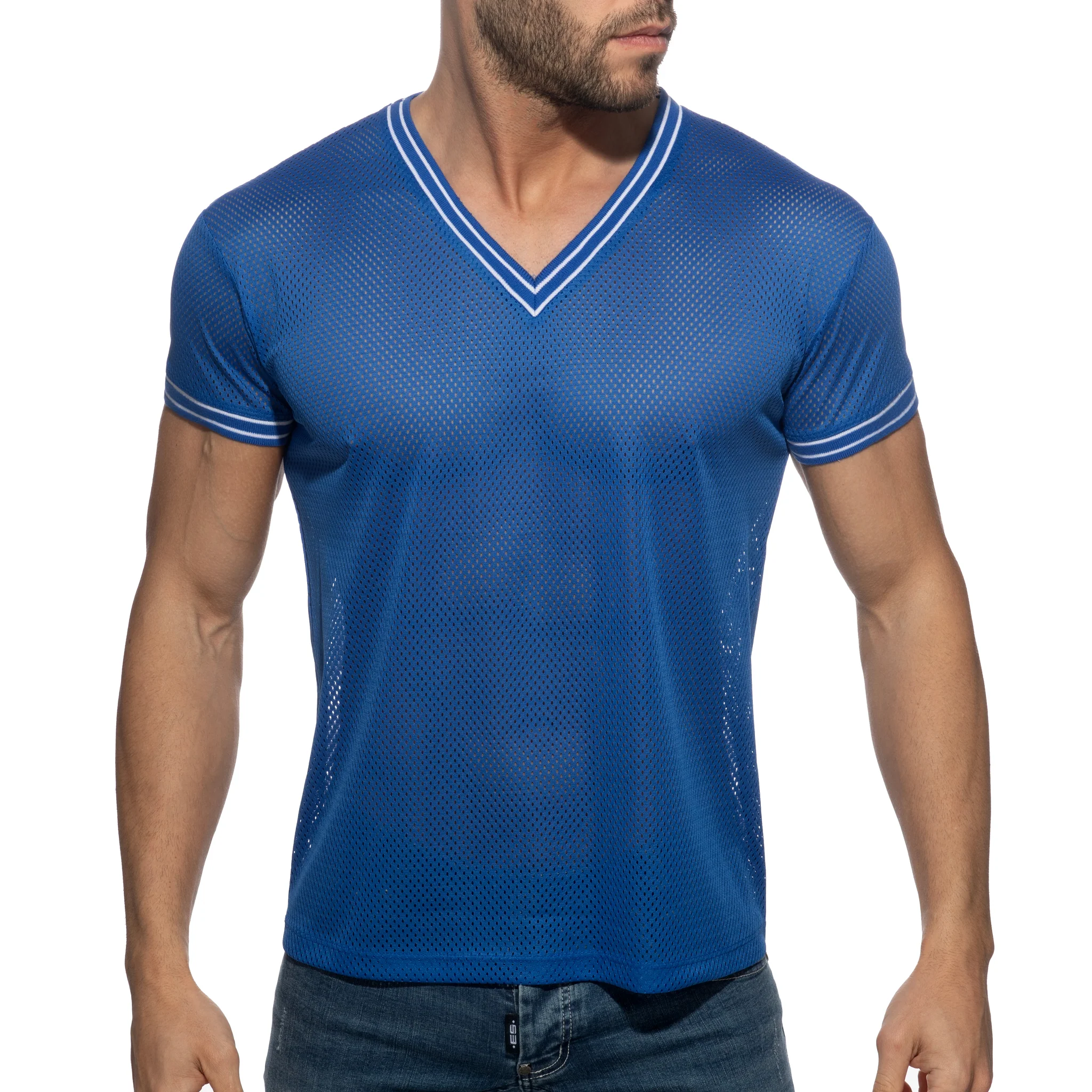 Addicted Slam V-Neck T-Shirt Royal Blue AD1280 - Image 2