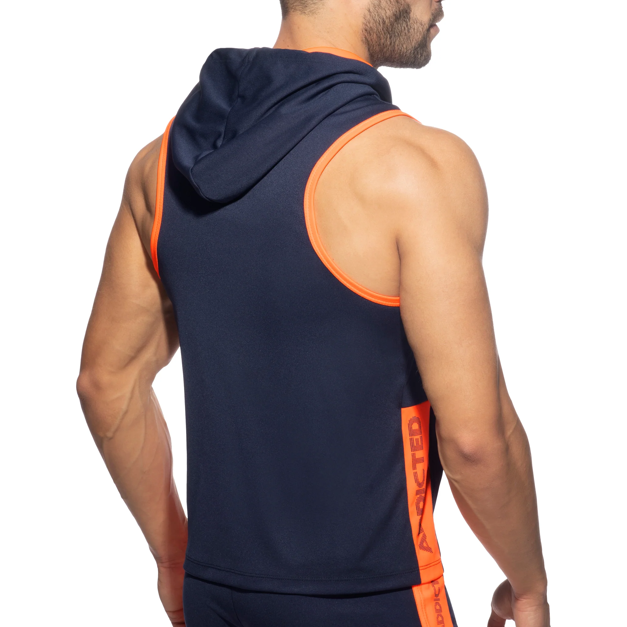Addicted Sleeveless AD Hoody Navy AD1063 - Image 3