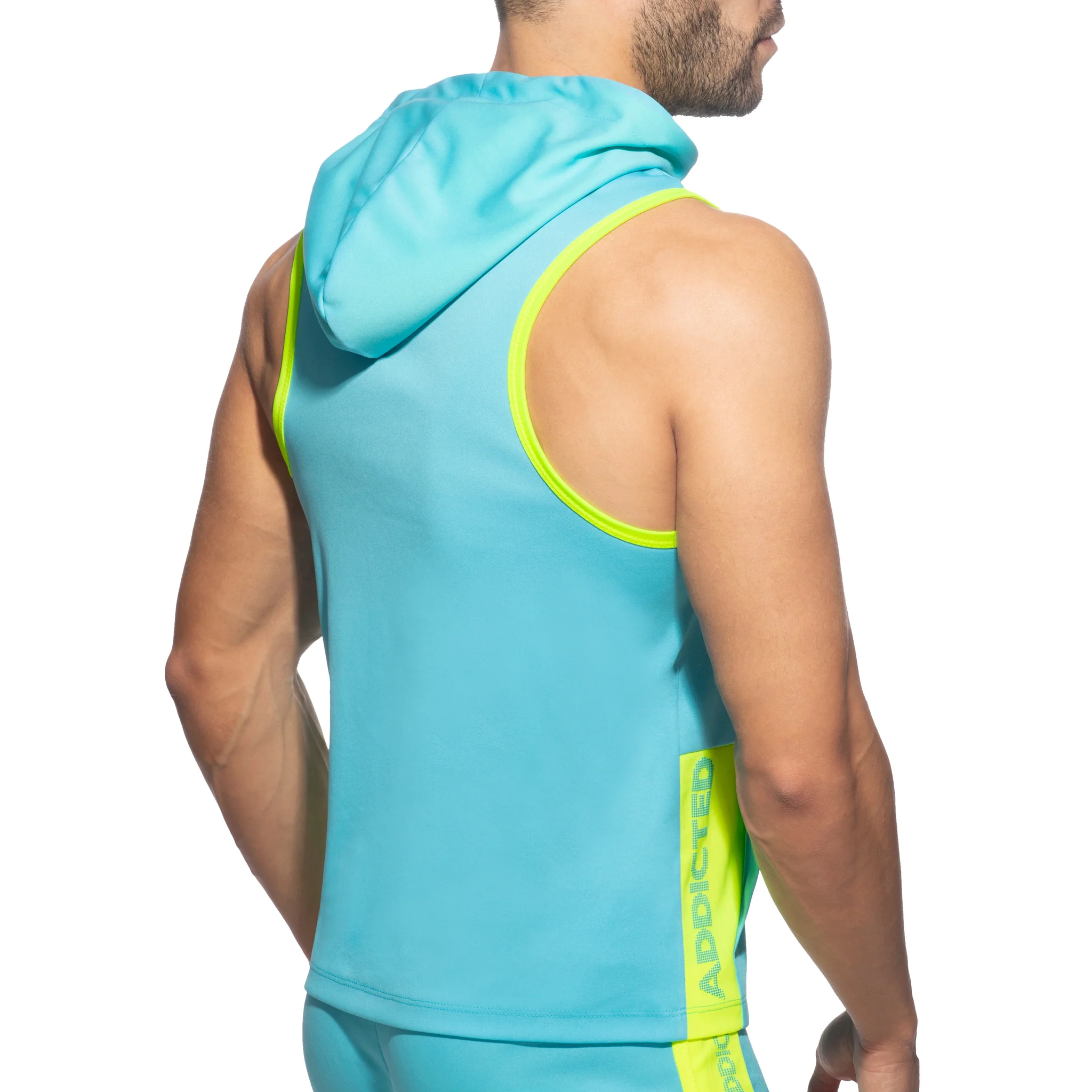 Addicted Sleeveless AD Hoody Turquoise AD1063 - Image 3