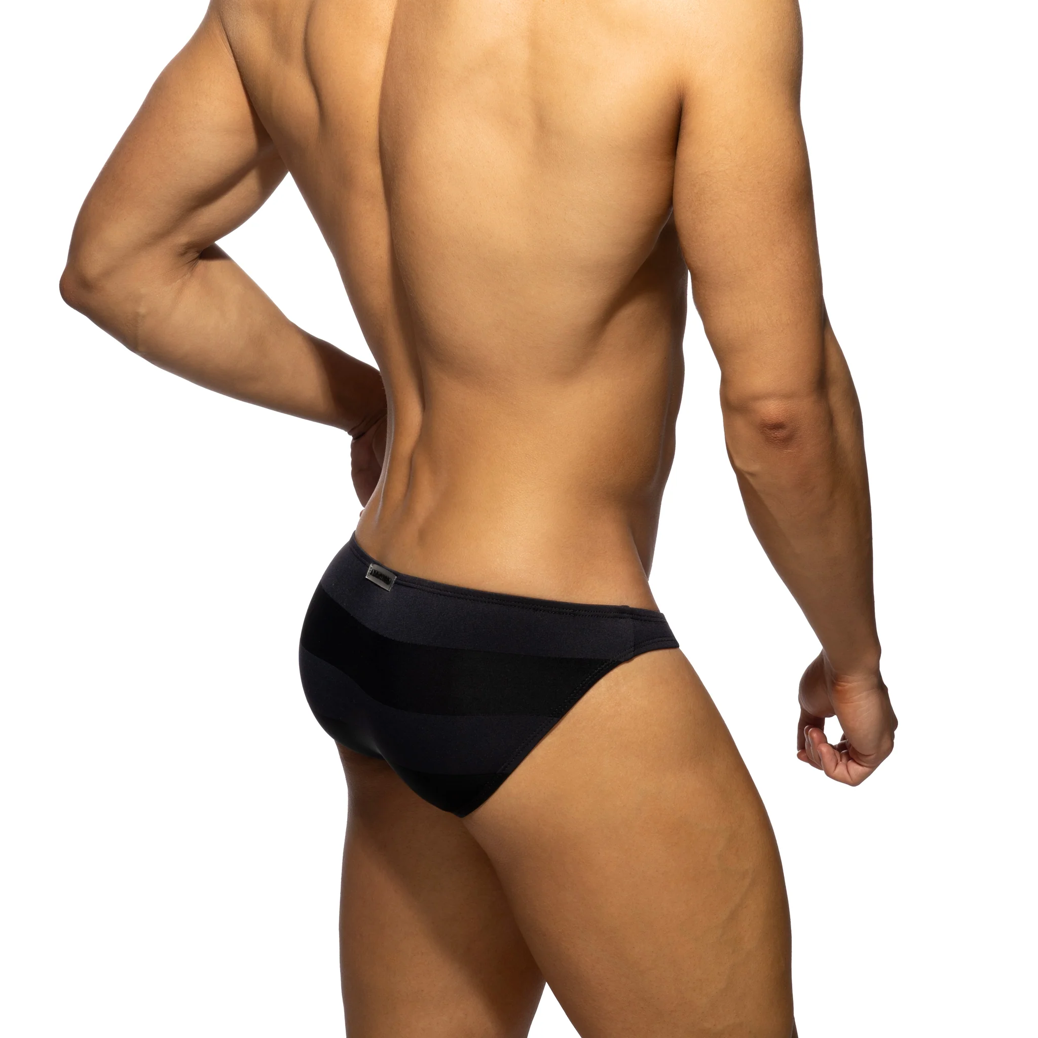 Addicted Thick Stripes Bikini Brief Black AD1422 - Image 3