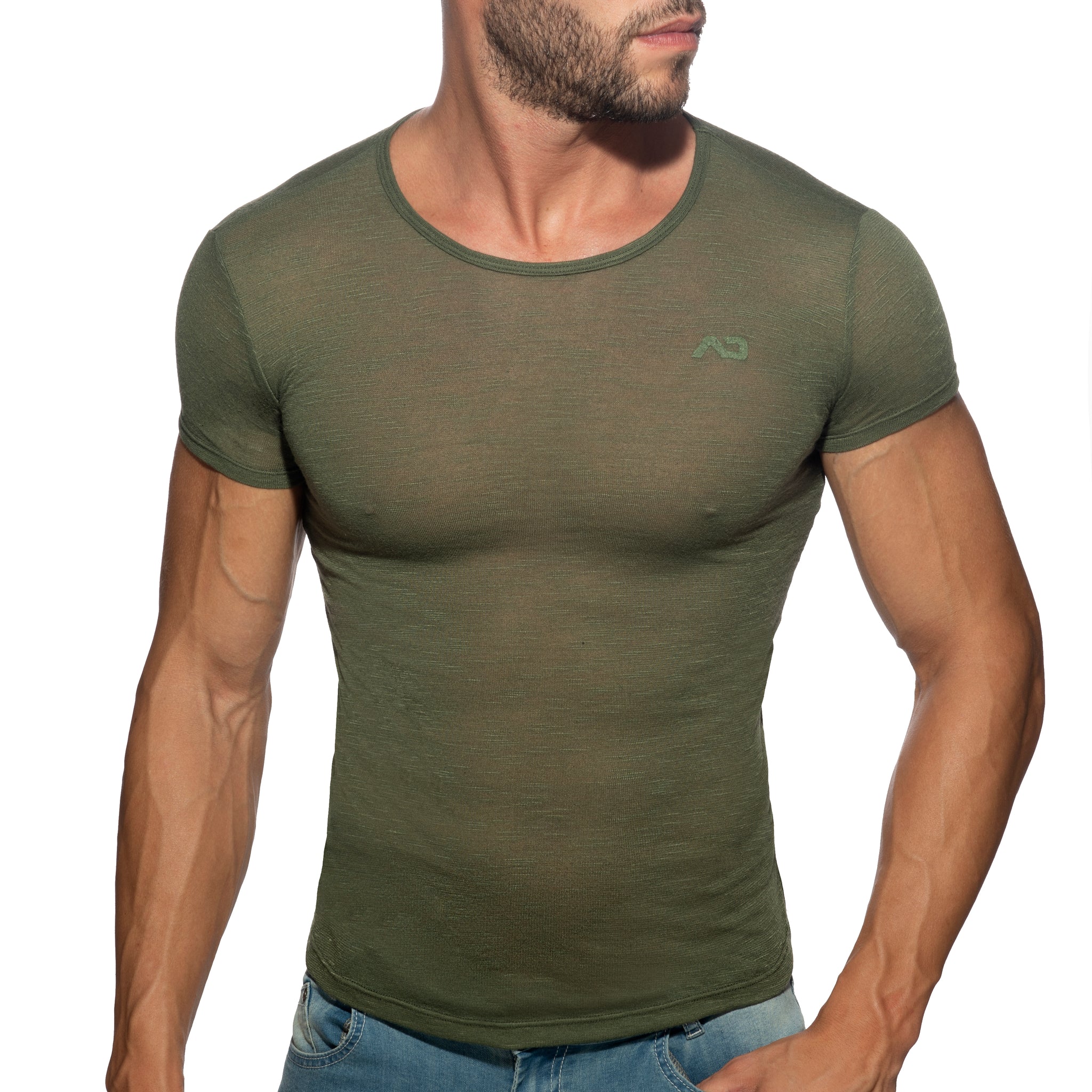 Addicted Thin Flame T-Shirt Khaki AD1109 - Image 2