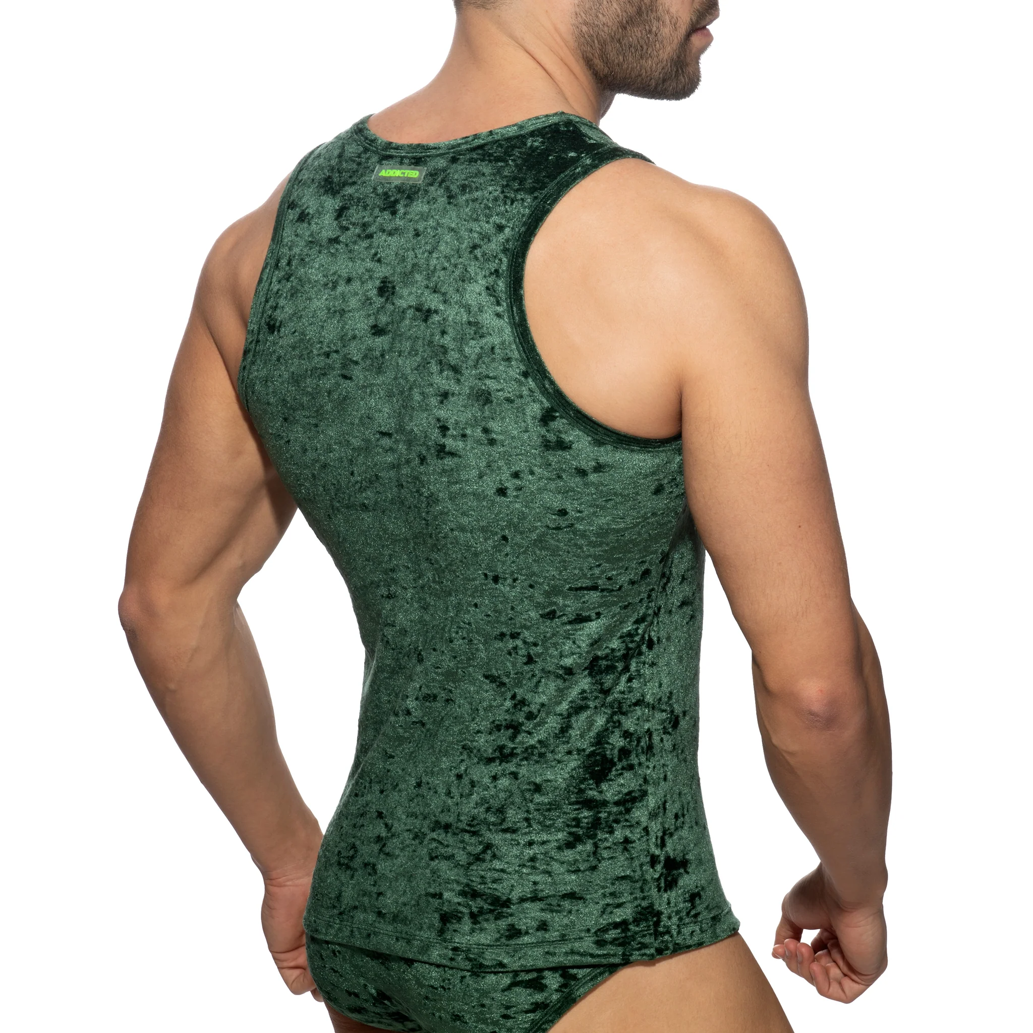Addicted Velvet Shady Tank Top Green AD1237 - Image 3